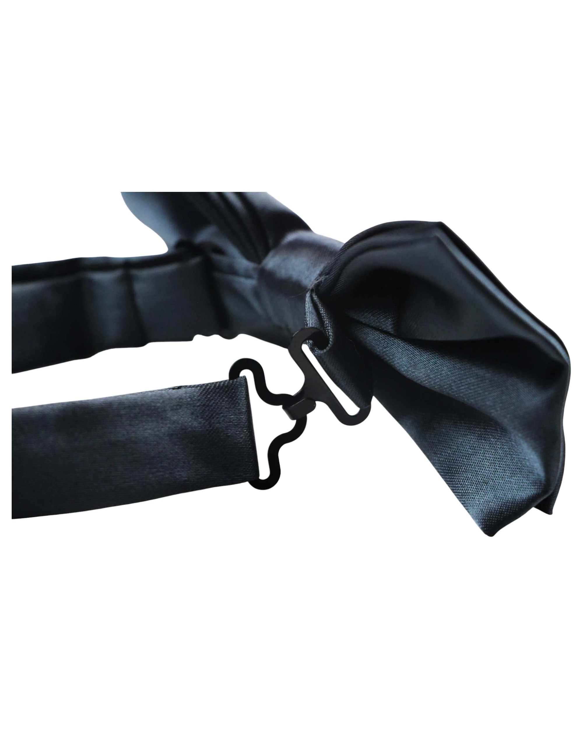 2 Zasel Mens Gunmetal Solid Plain Colour Bow Tie - Silver, 2 of 5
