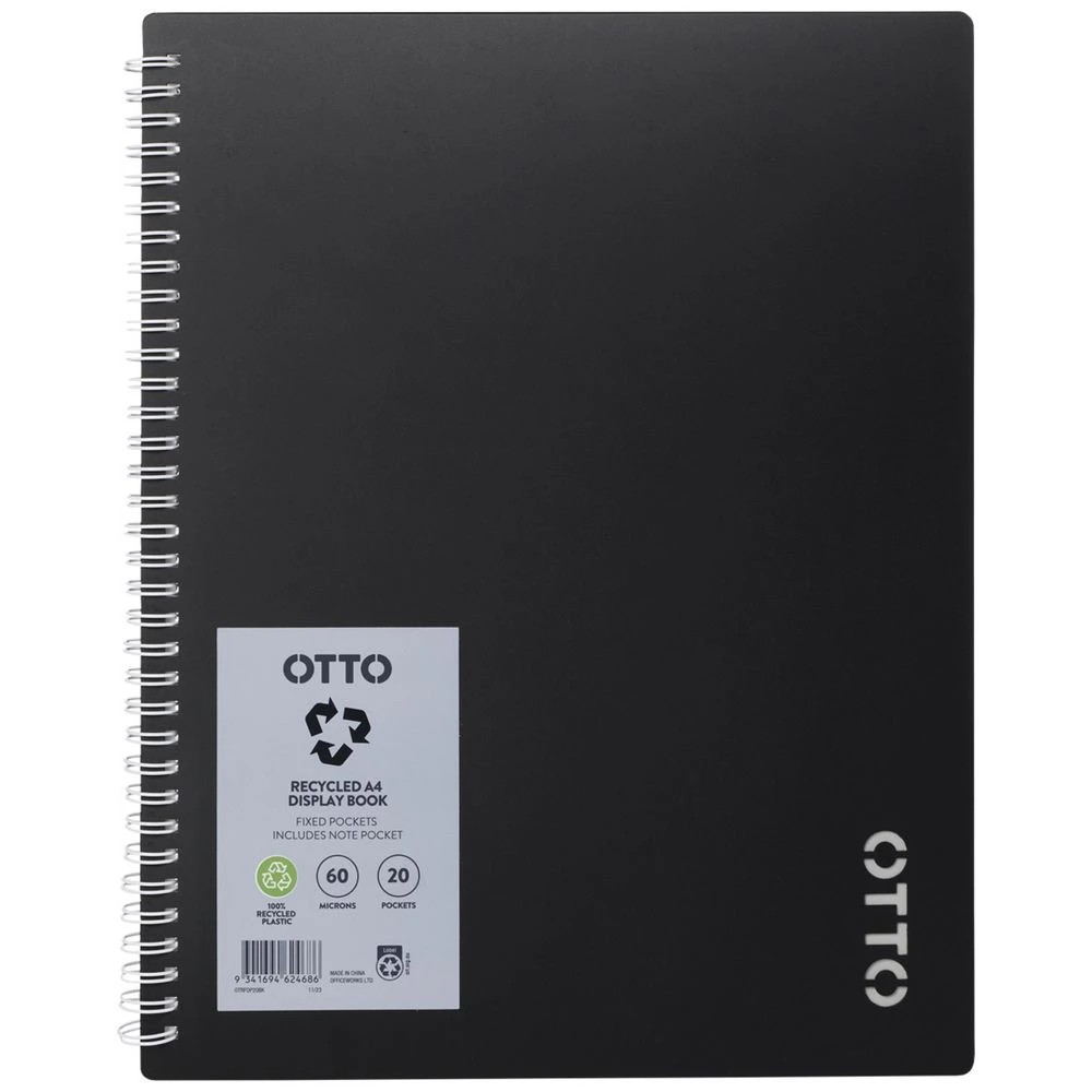 1 Otto A4 Fixed Display Book 20 Pockets Black, 1 of 5