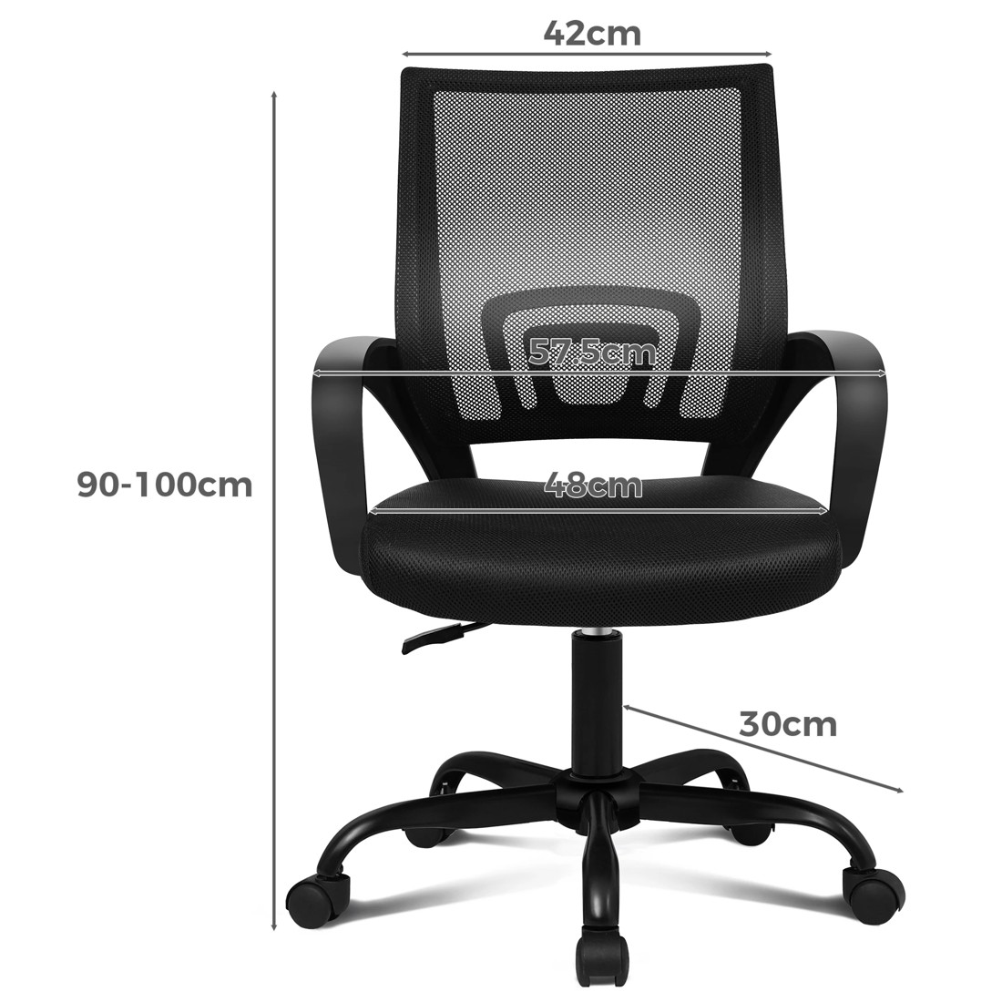 8 Alfordson Mesh Office Chair Executive Gaming Seat Computer Racing Work - Black, 8 of 10