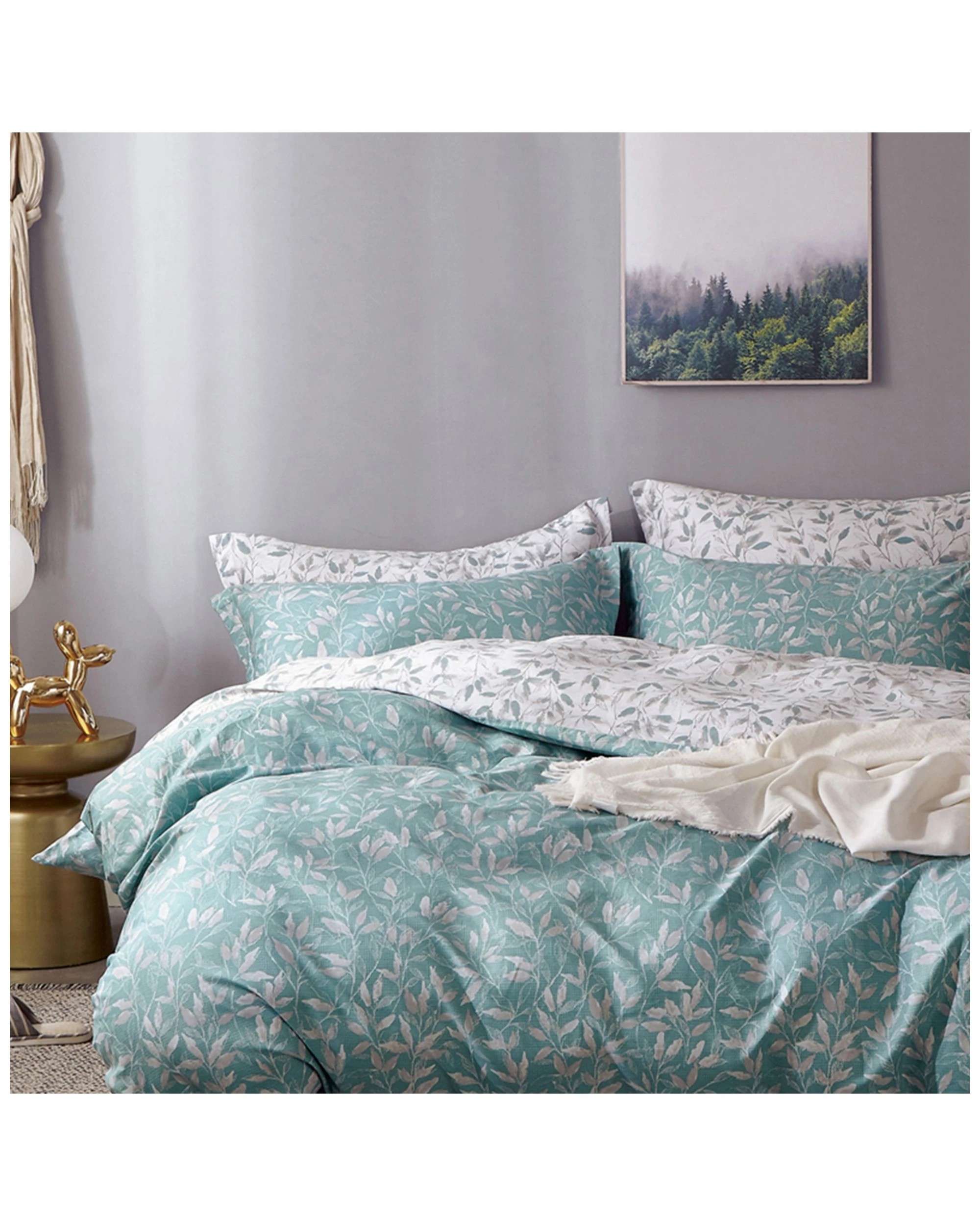 1 ARDOR Willow Queen Quilt Cover Set Reversible Cotton Botanic Print Bedding
 - Queen Bed, 1 of 3