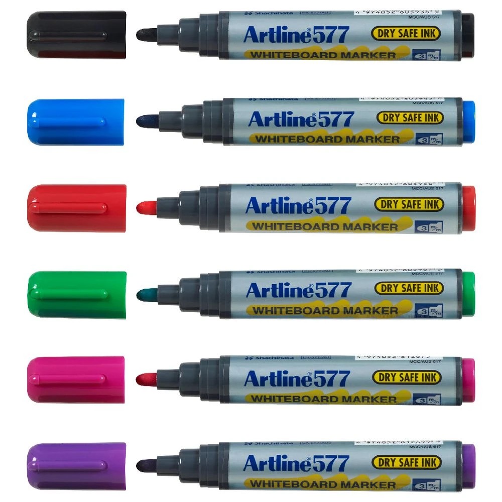 3 Artline 577 Whiteboard Markers Bullet Assorted 12 Pack, 3 of 4