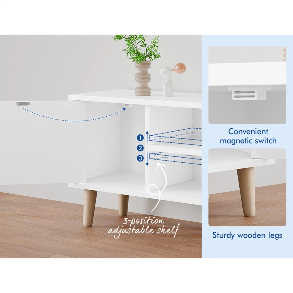 5 Alfordson Entertainment Unit 120cm TV Cabinet Stand Storage Drawer - White, 5 of 9