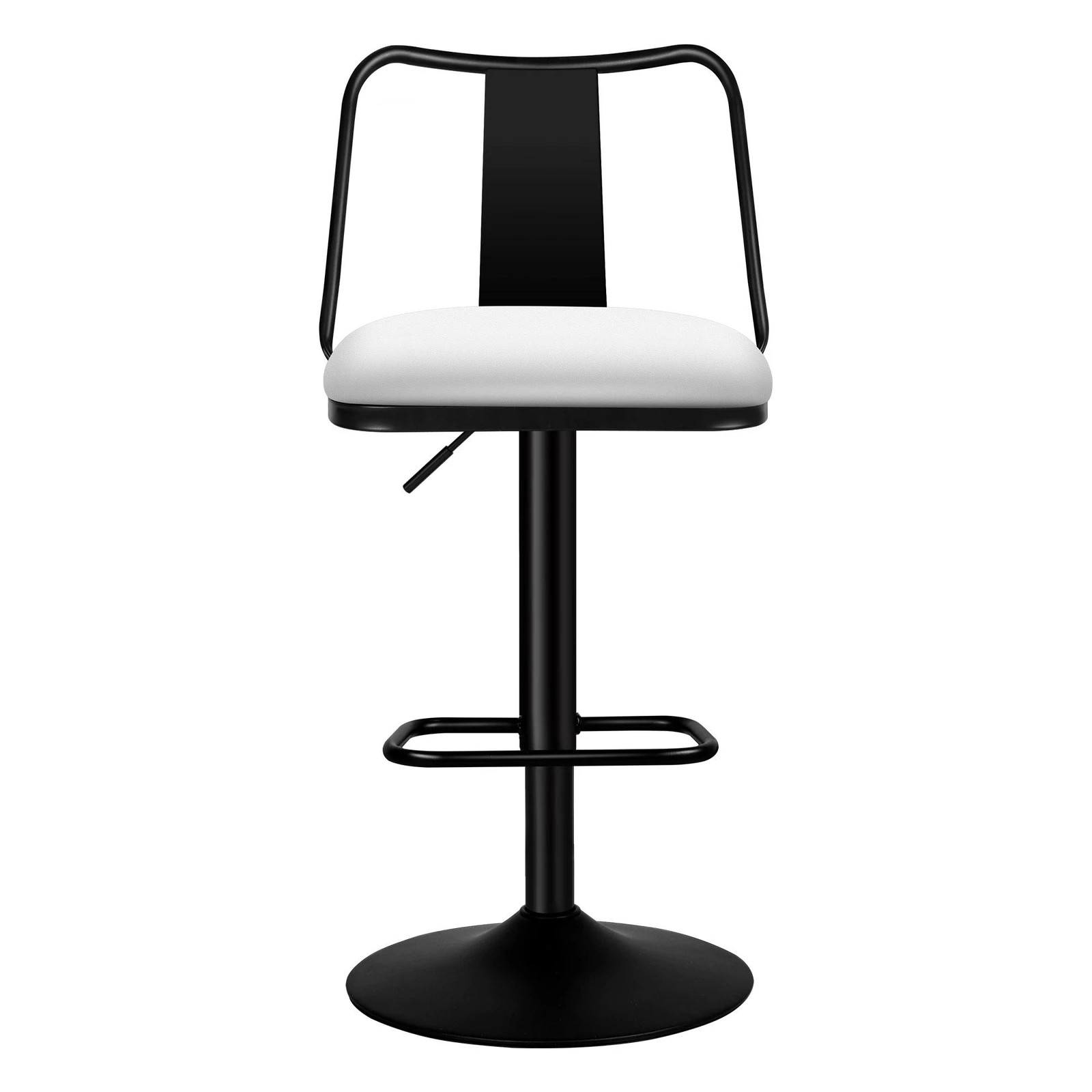 6 Alfordson 2x Bar Stools Gas Lift Leather Bar Chairs Kitchen Swivel Gloria - White, 6 of 10