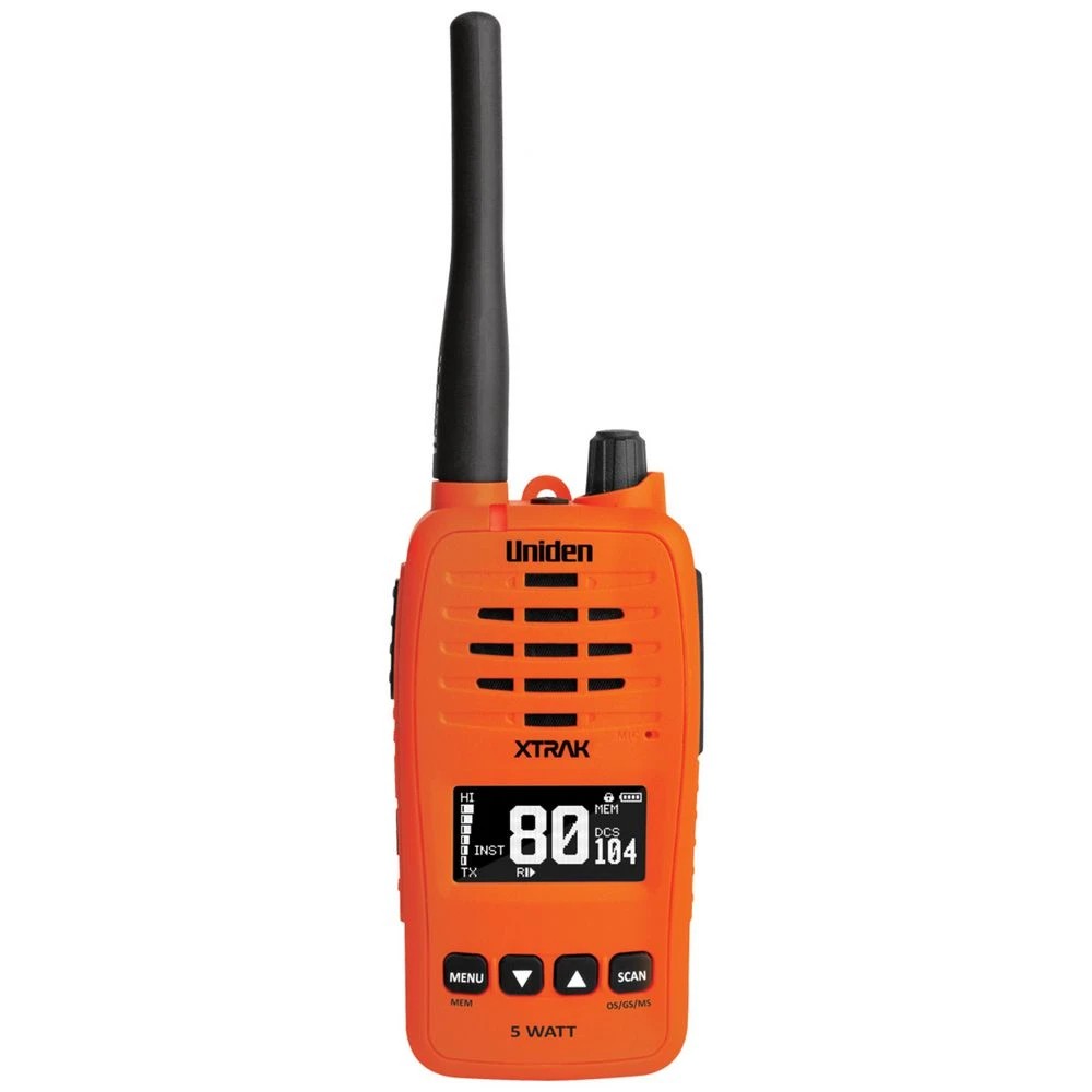 1 Uniden 5W Waterproof Smart UHF Radio XTRAK50 Orange, 1 of 5