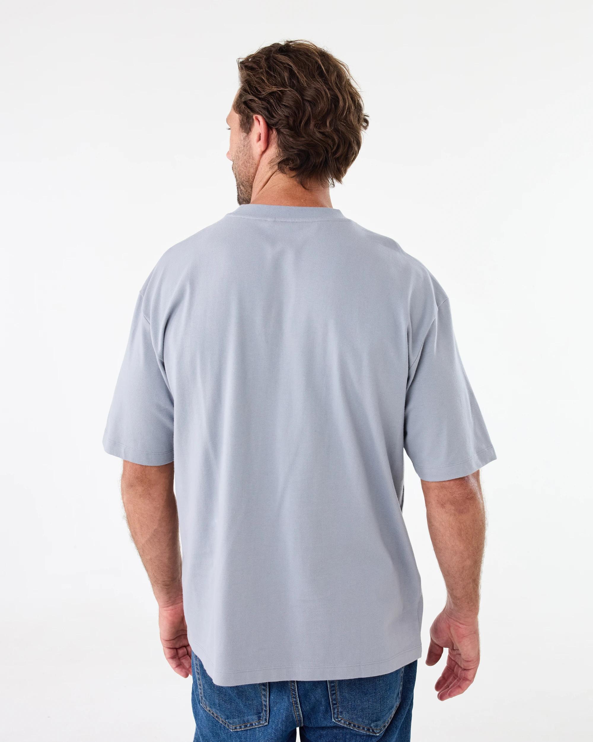 3 Oversized Heavyweight T-shirt Blu Cloud, 3 of 6