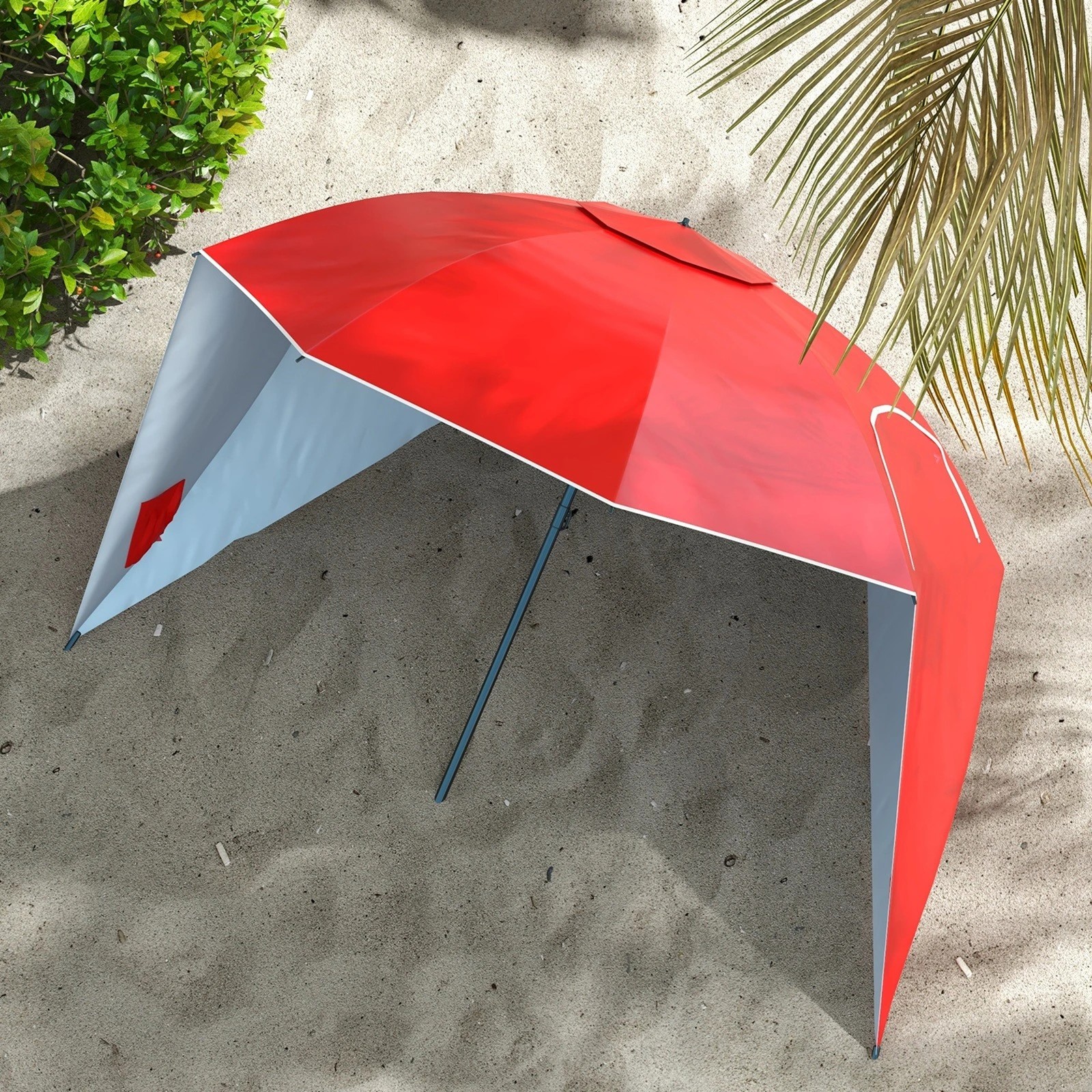 4 Havana Outdoors Beach Umbrella Tent 2.4M Outdoor Garden Beach Portable Shade - Red, 4 of 6
