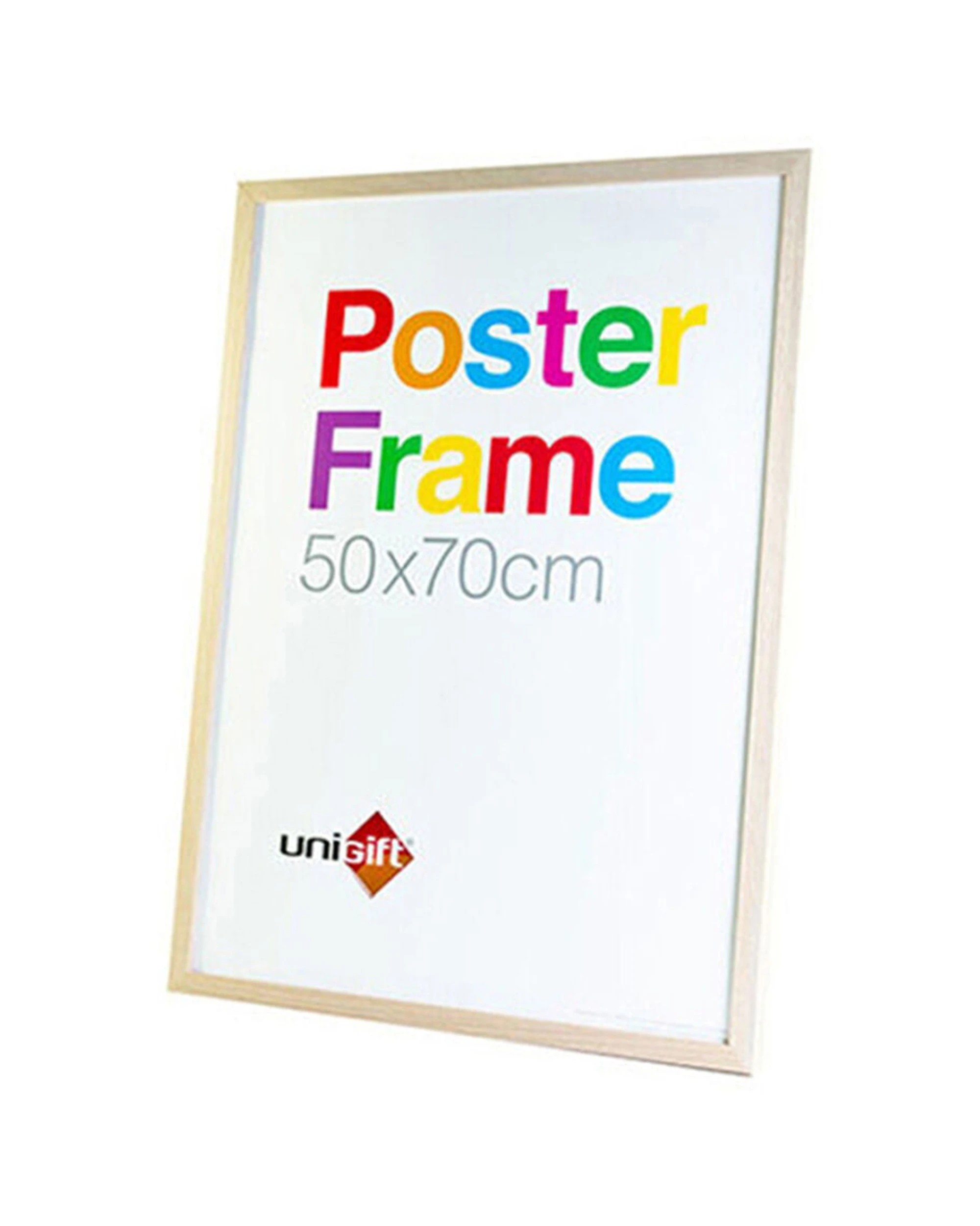 2 Unigift 4PK Wooden Glass Hanging Poster Picture Photo Frame Home Decor 50x70cm - Natural, 2 of 2