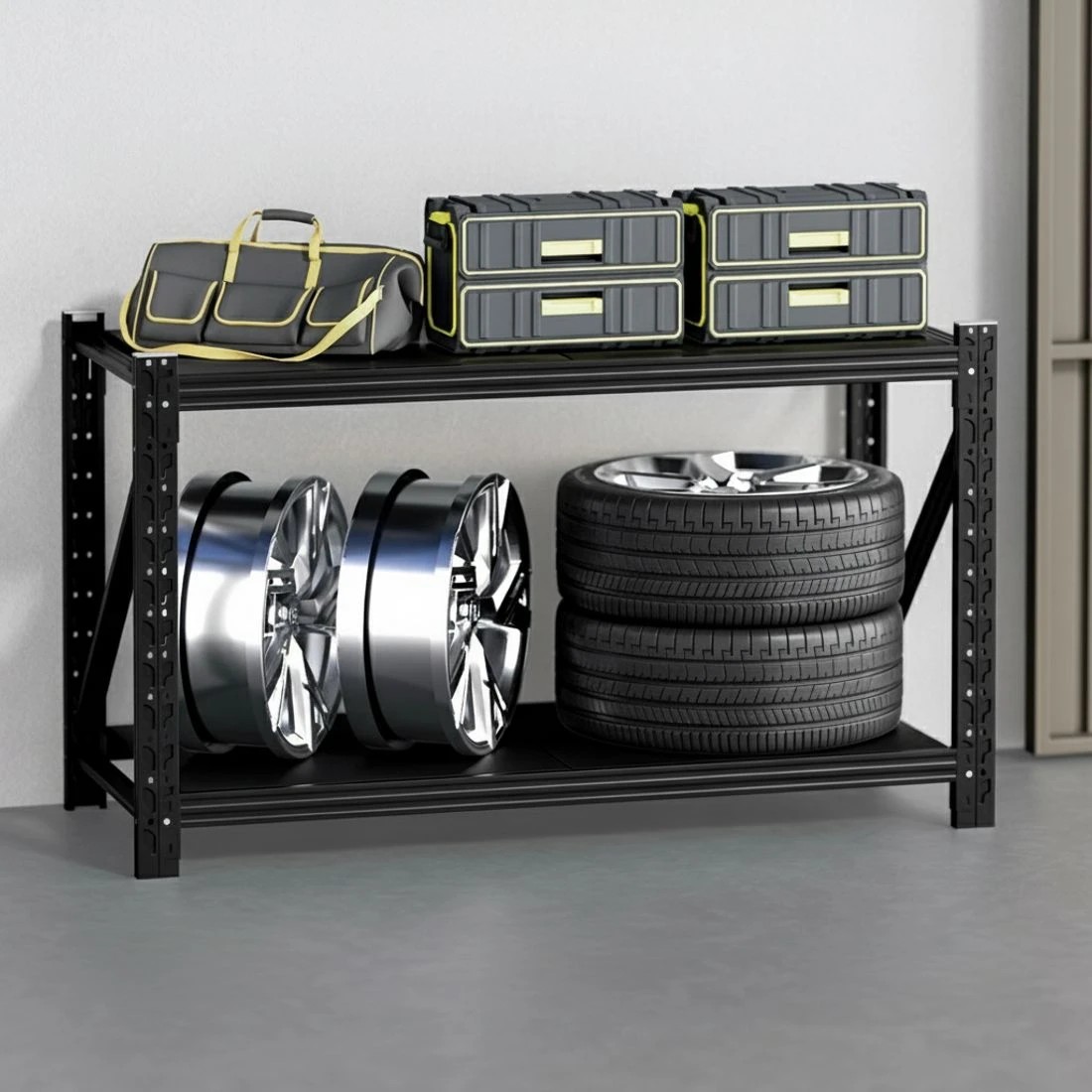 4 Giantz 1.5Mx0.9M Garage Shelving Workbench Warehouse Rack - Black, 4 of 6