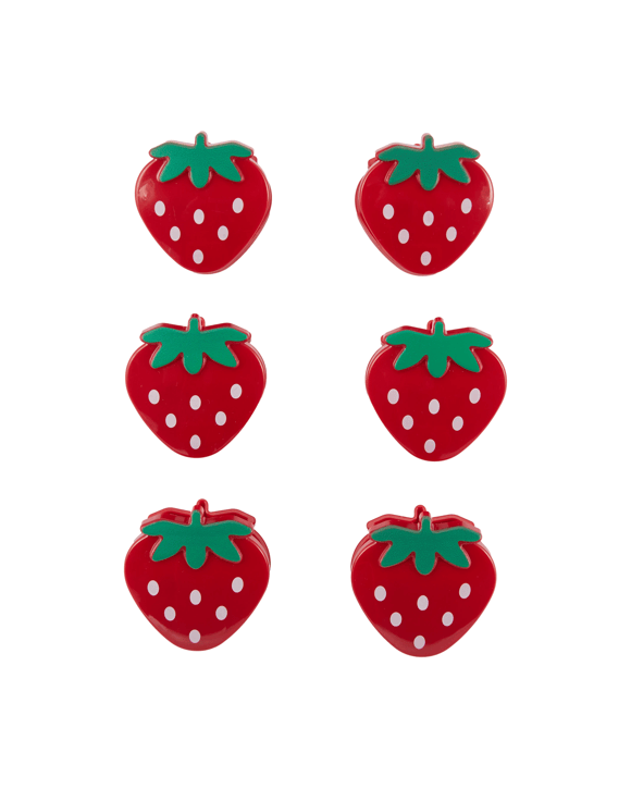 6 Pack Strawberry Bag Clips