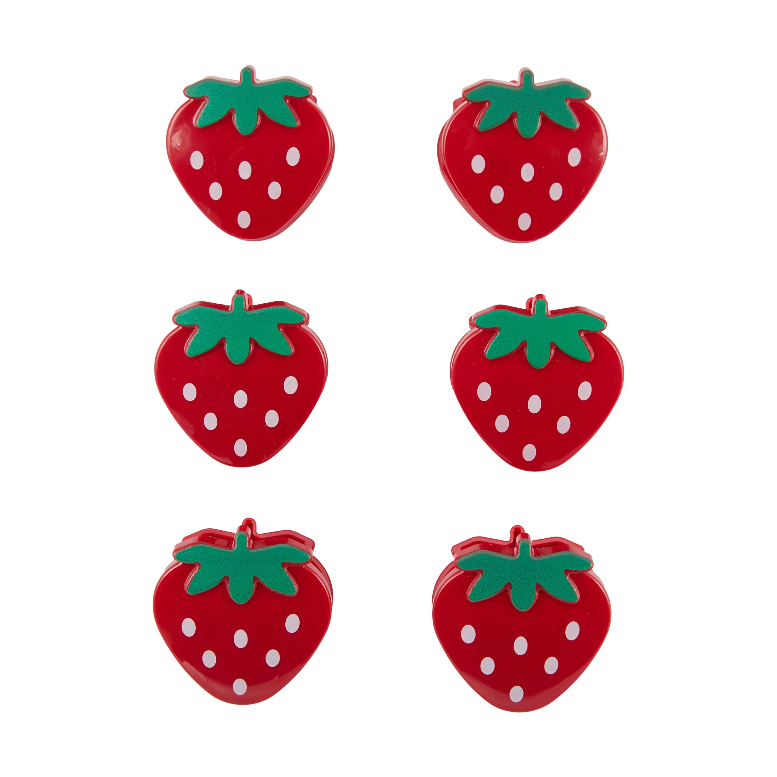 1 6 Pack Strawberry Bag Clips, 1 of 3