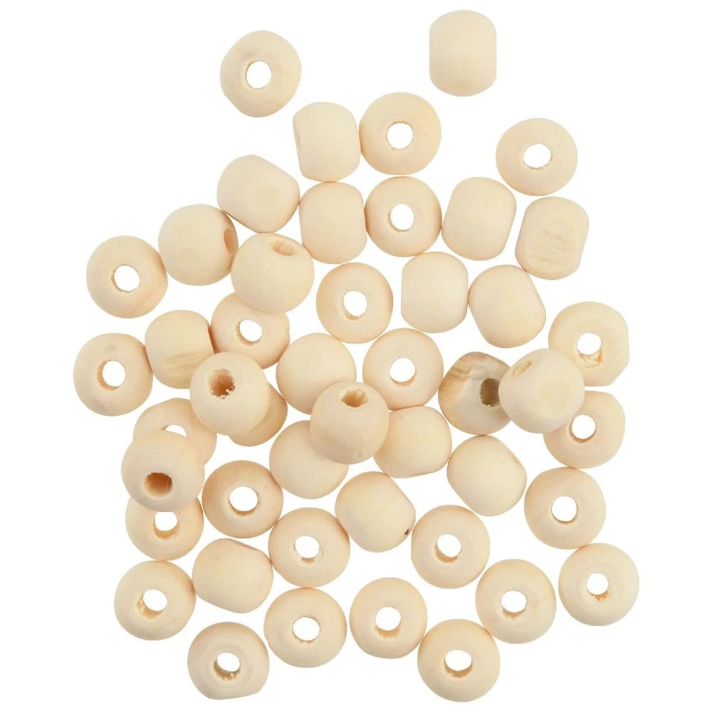 2 Born Round Wooden Beads 8mm Natural 50 Pieces, 2 of 2