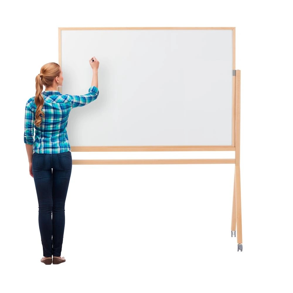 5 J.Burrows Mobile Magnetic Whiteboard 1178x878mm Pine Frame, 5 of 5