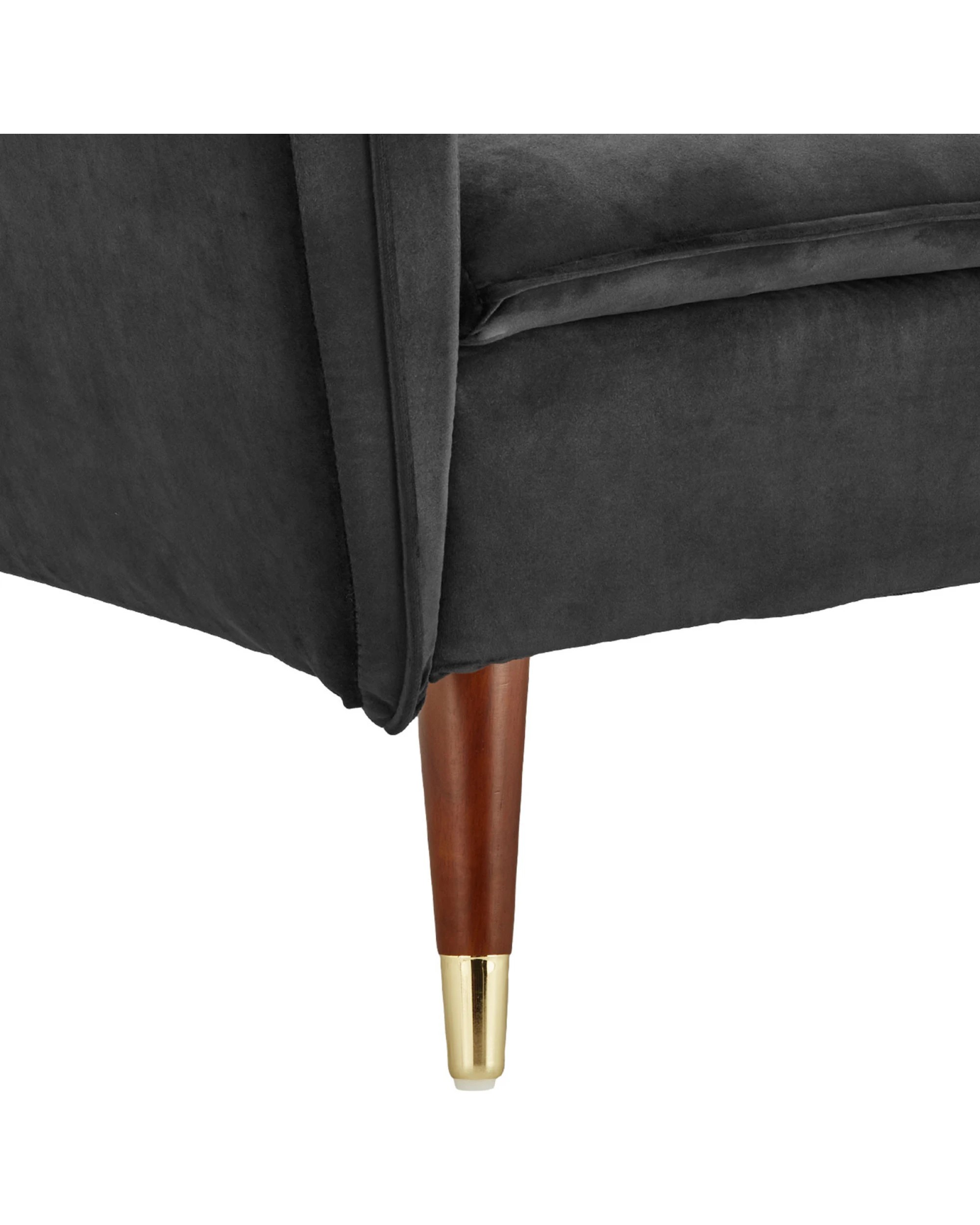 10 Sarantino Faux Velvet Tufted Sofa Bed Couch Futon - Black, 10 of 10