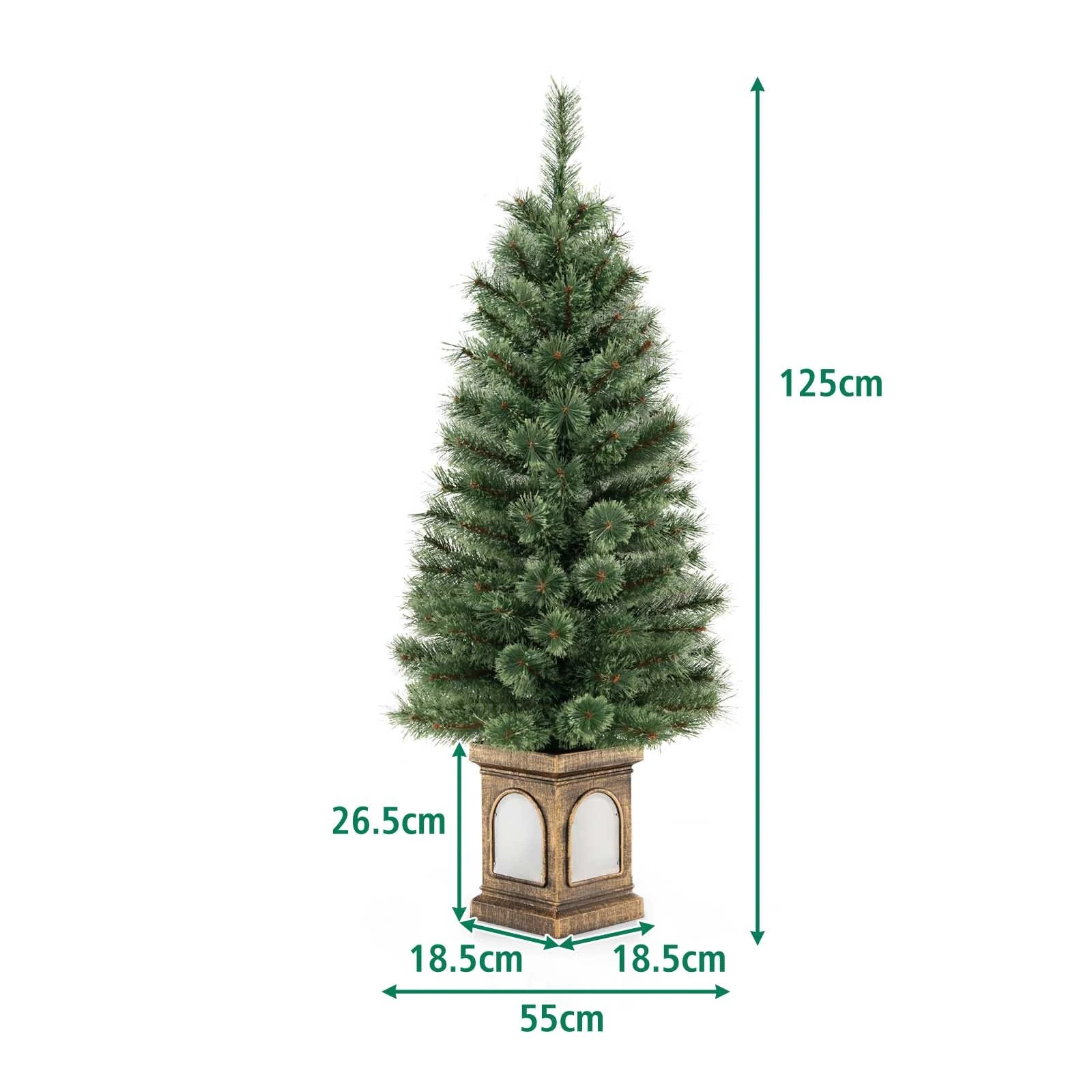 2 Costway 1.25M/4ft Potted Christmas Tree Pre-lit Xmas Tree w/100 LEDs, 2 of 3