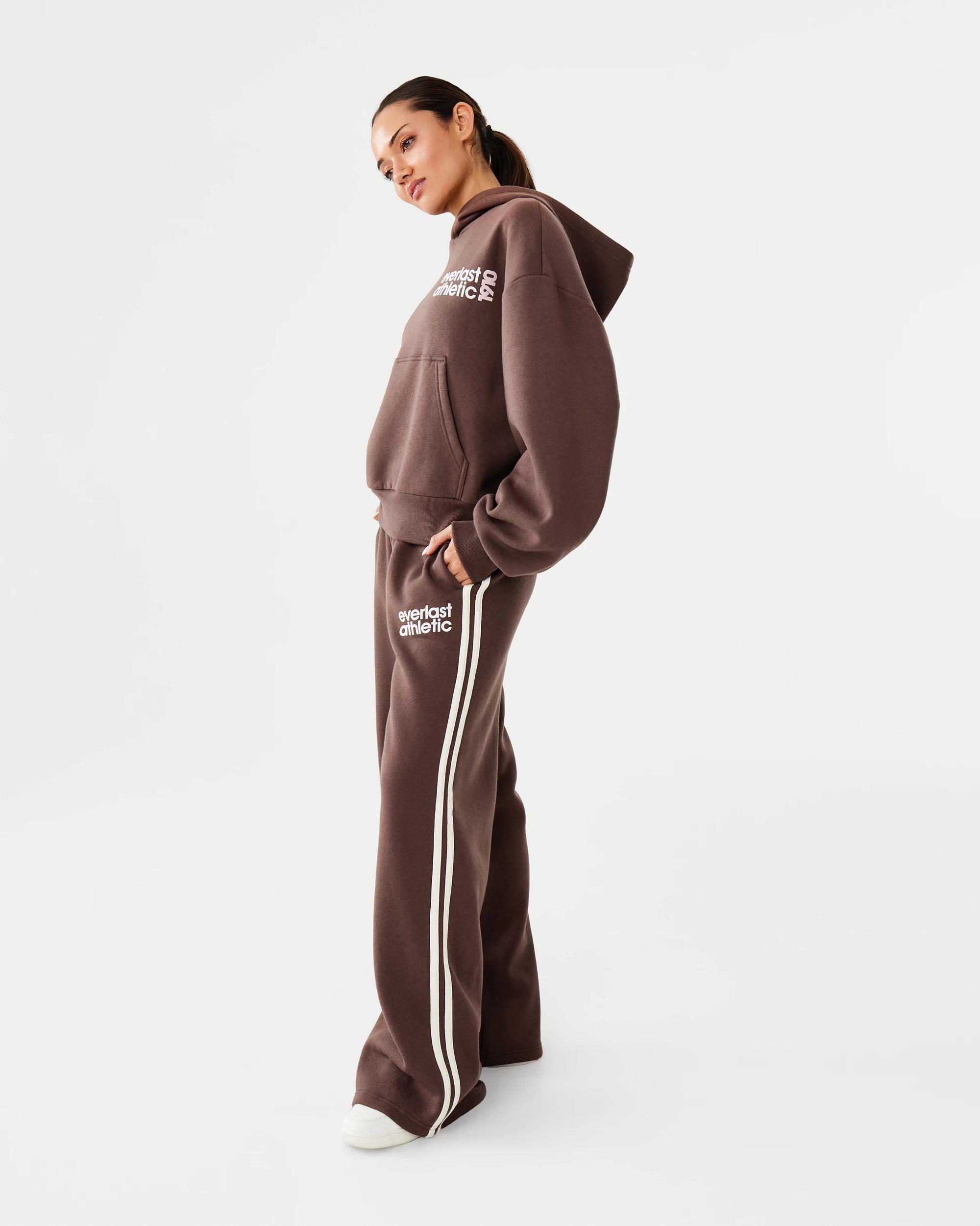 3 Everlast Womens Sports Stripe Trackpants Choc, 3 of 10