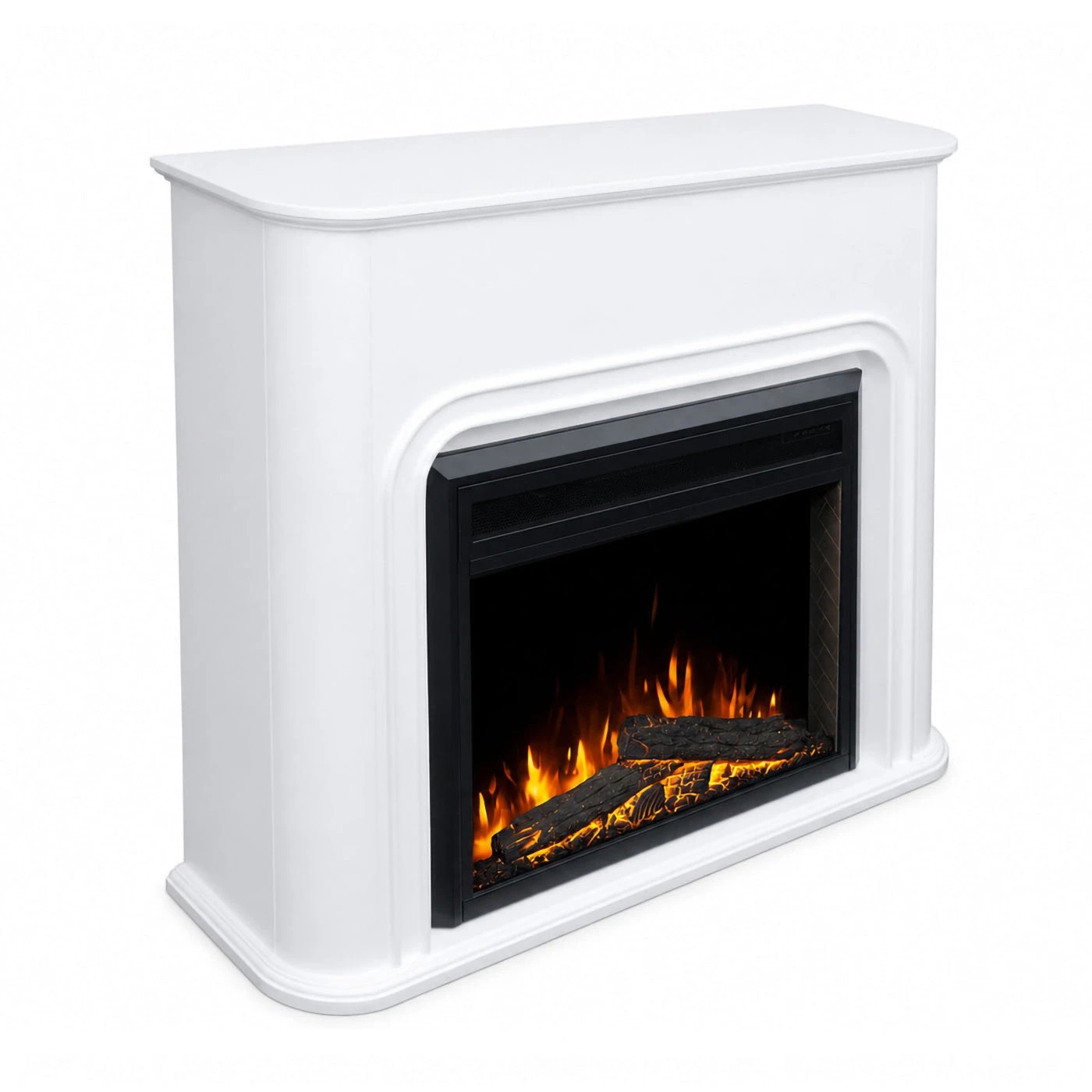 4 Moda Living Santorini White Mantel Electric Fireplace Suite with 30 Inch Moonlight Insert - White, 4 of 10
