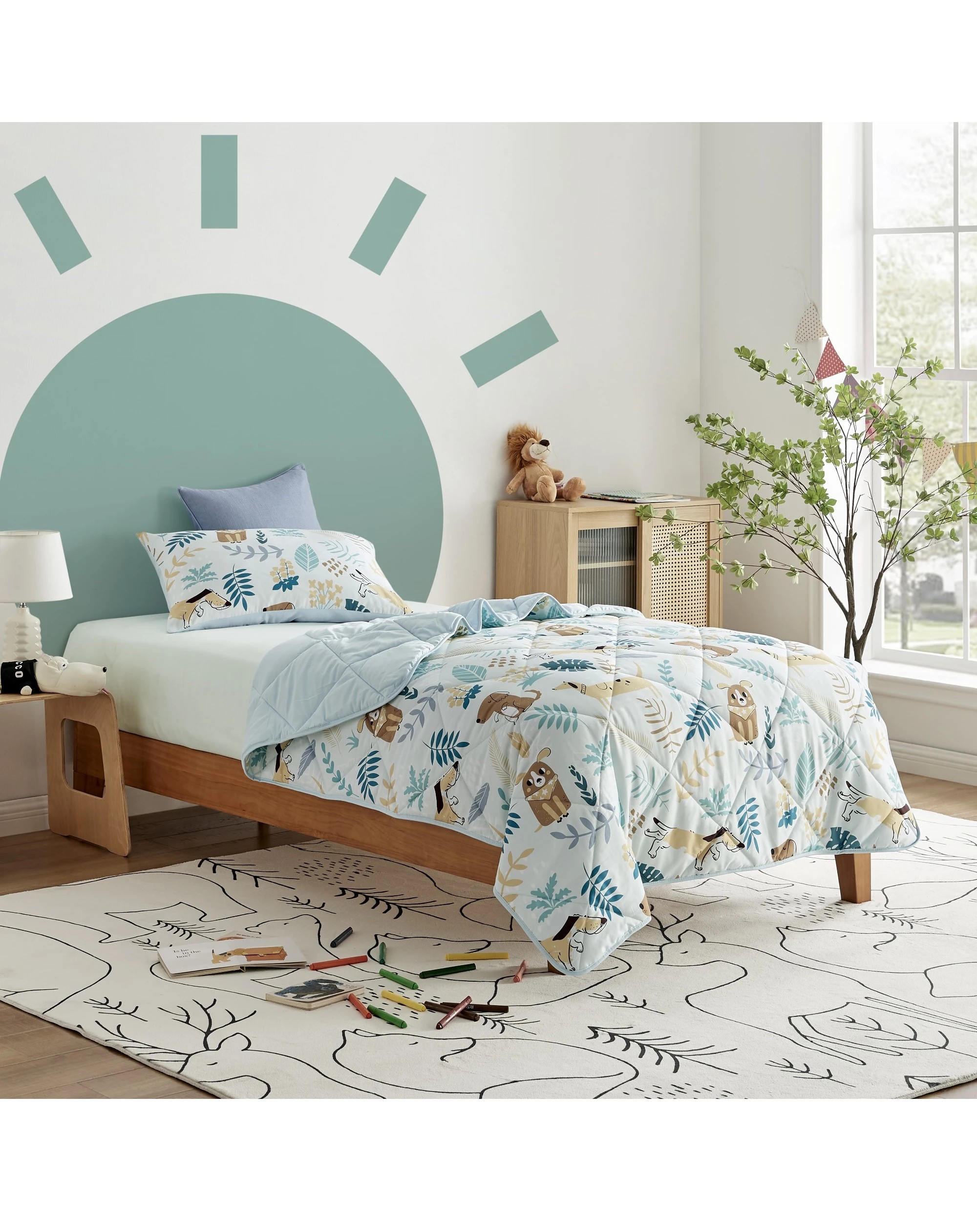 2 Jack & Ava Comforter Set Puppy Love - Single Bed - Animal Print, 2 of 6