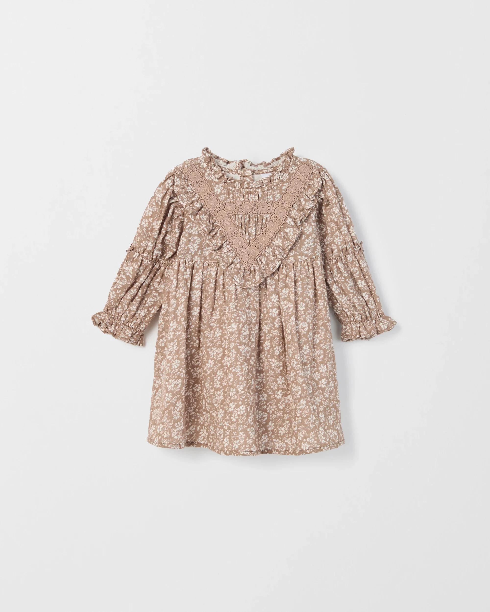 4 Target Baby Baby Long Sleeve Woven Peasant Dress FLORAL, 4 of 5