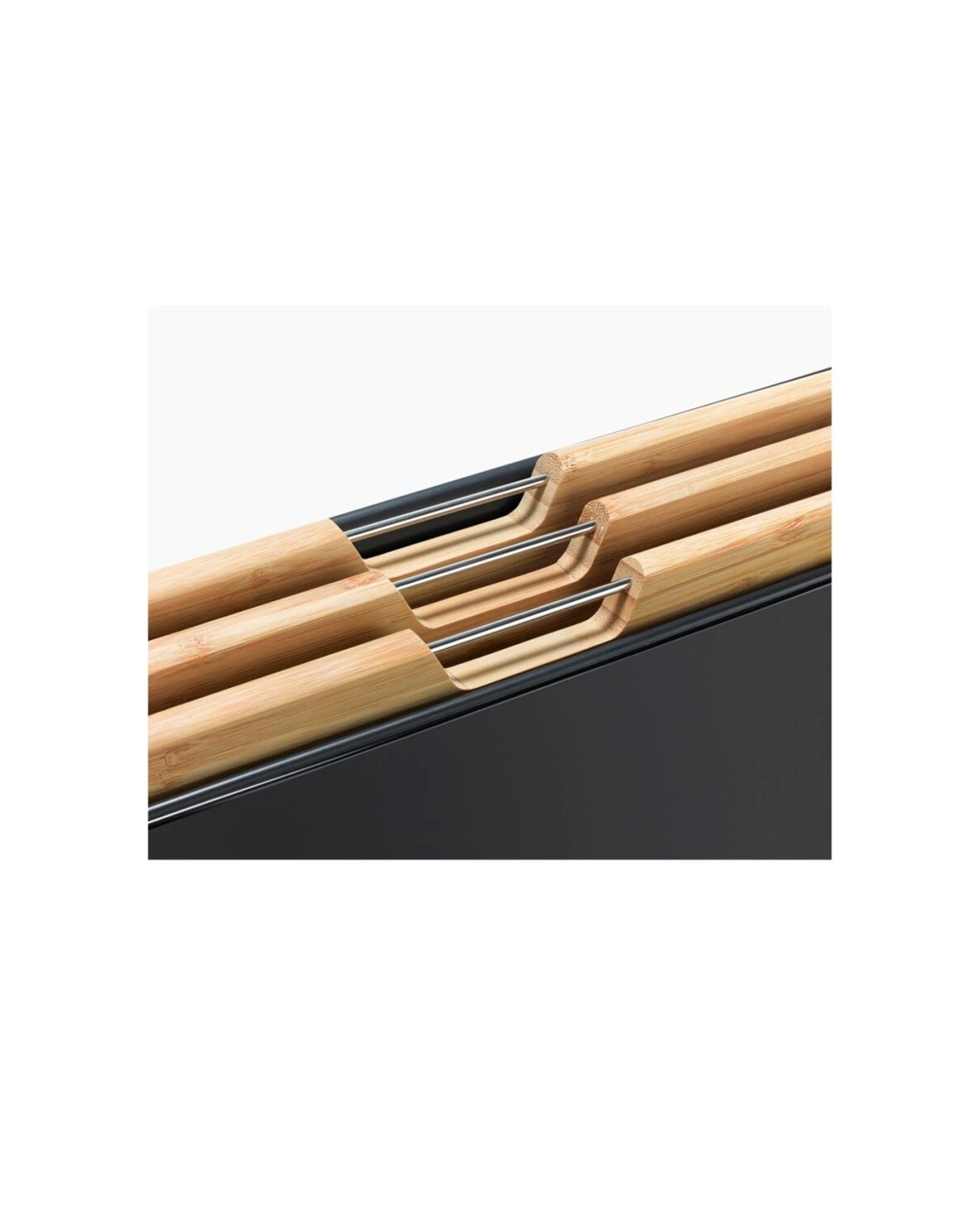 4 Joseph Joseph Folio 3pc Bamboo Chopping Board Set Stainless Steel Organiser - Black, 4 of 7