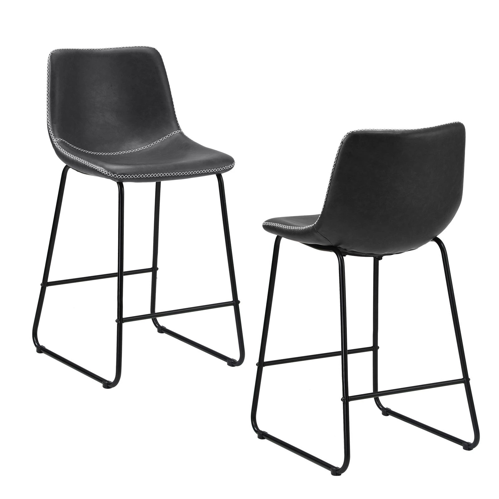 1 Oikiture 2x Bar Stools Steel Stool Modern Kitchen Dining Furniture Set
 - Grey, 1 of 10