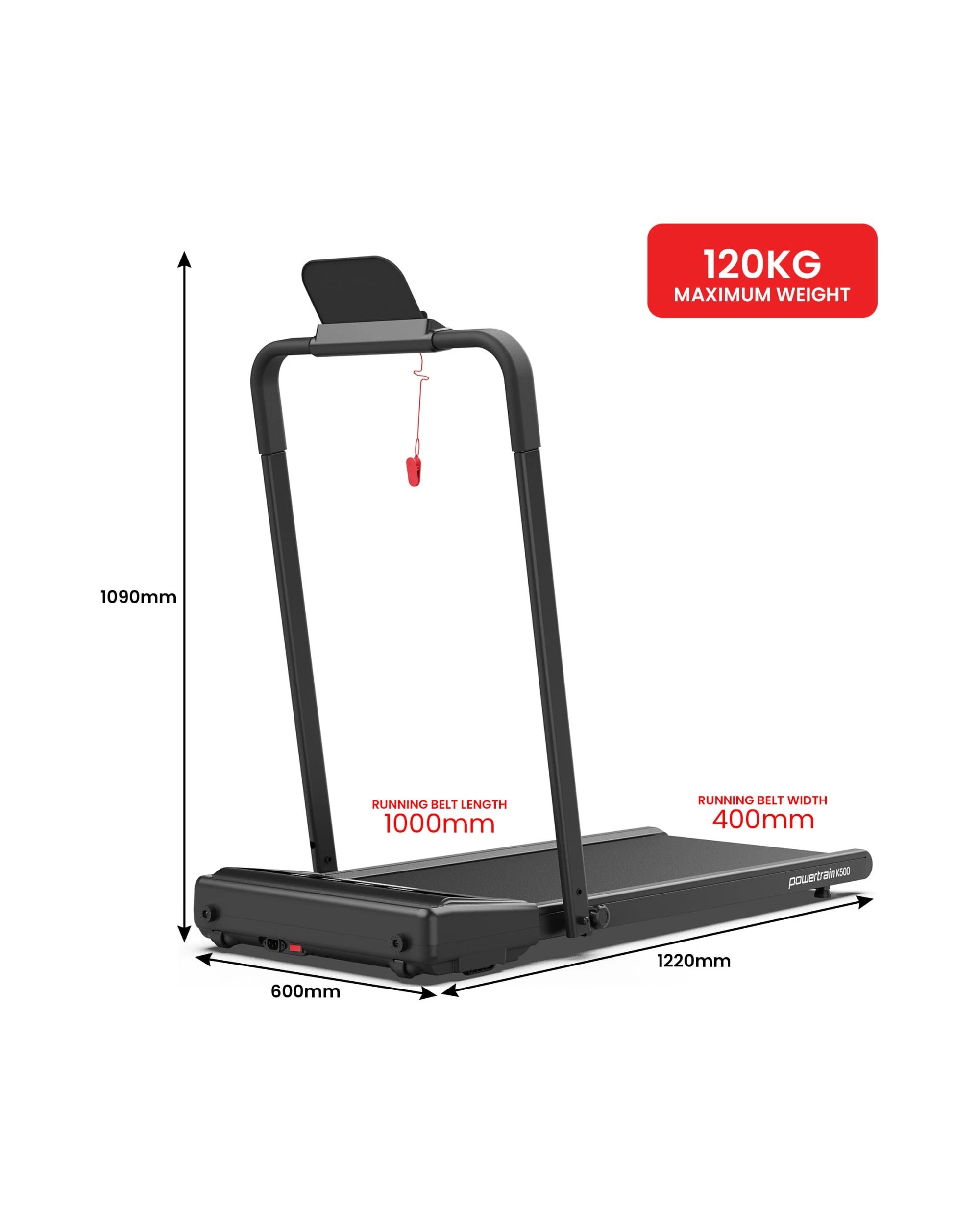 3 Powertrain K500 Walking Pad Treadmill Electric Exercise Home Gym Cardio Running Fitness, 3 of 9