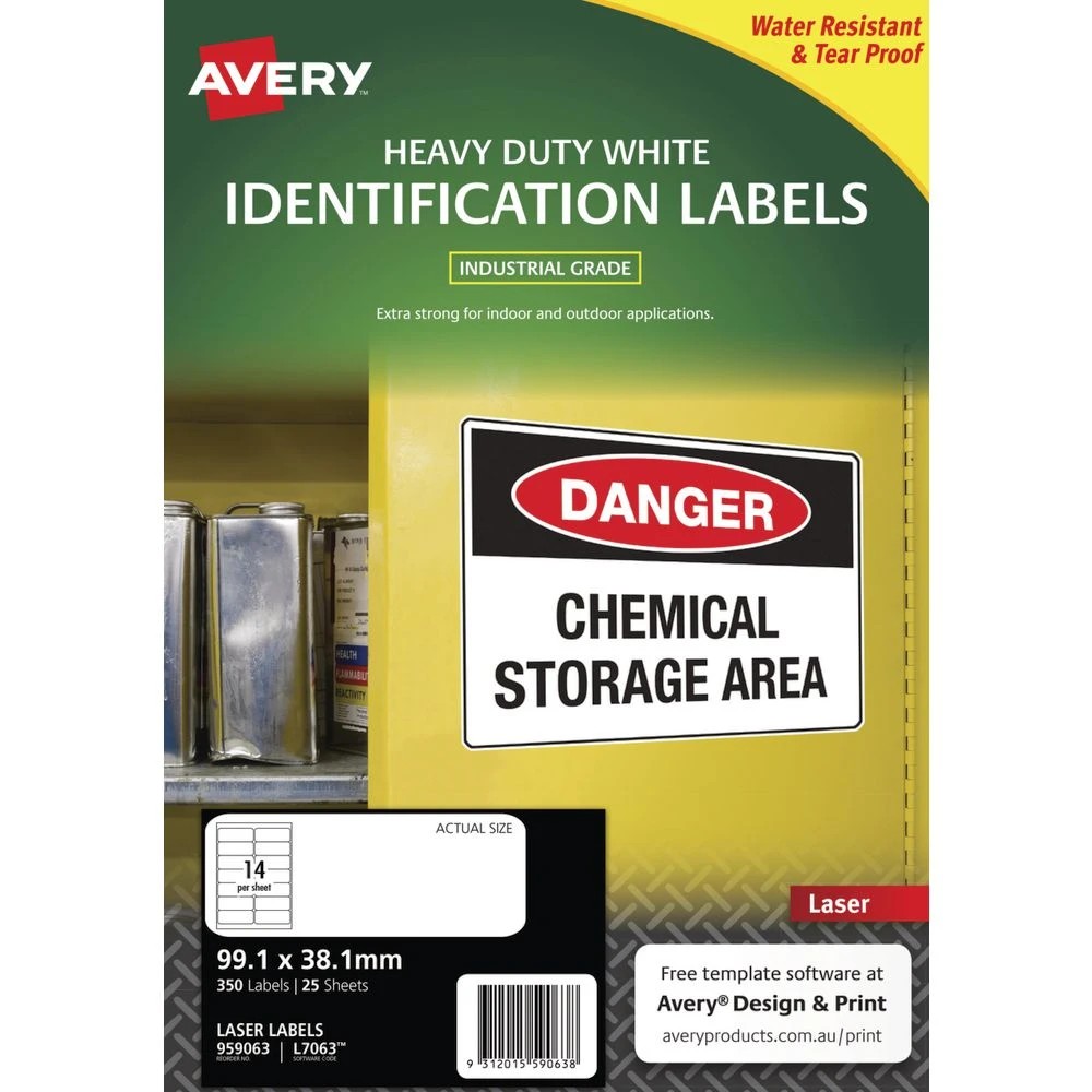 2 Avery 14UP Heavy Duty Laser Labels White 25 Sheets, 2 of 4