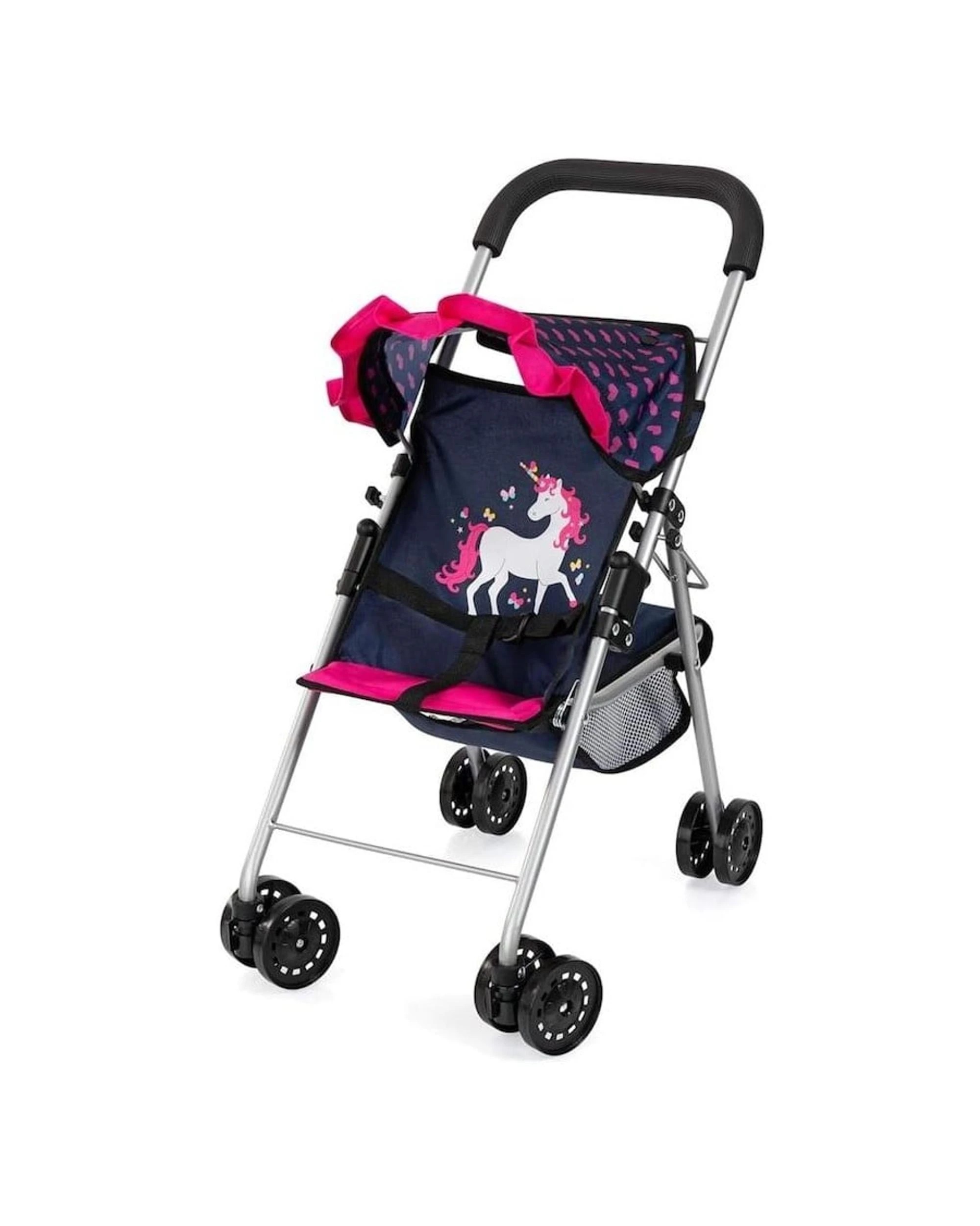 1 Bayer Doll Buggy Stroller Blue and Pink with Unicorn, 1 of 1
