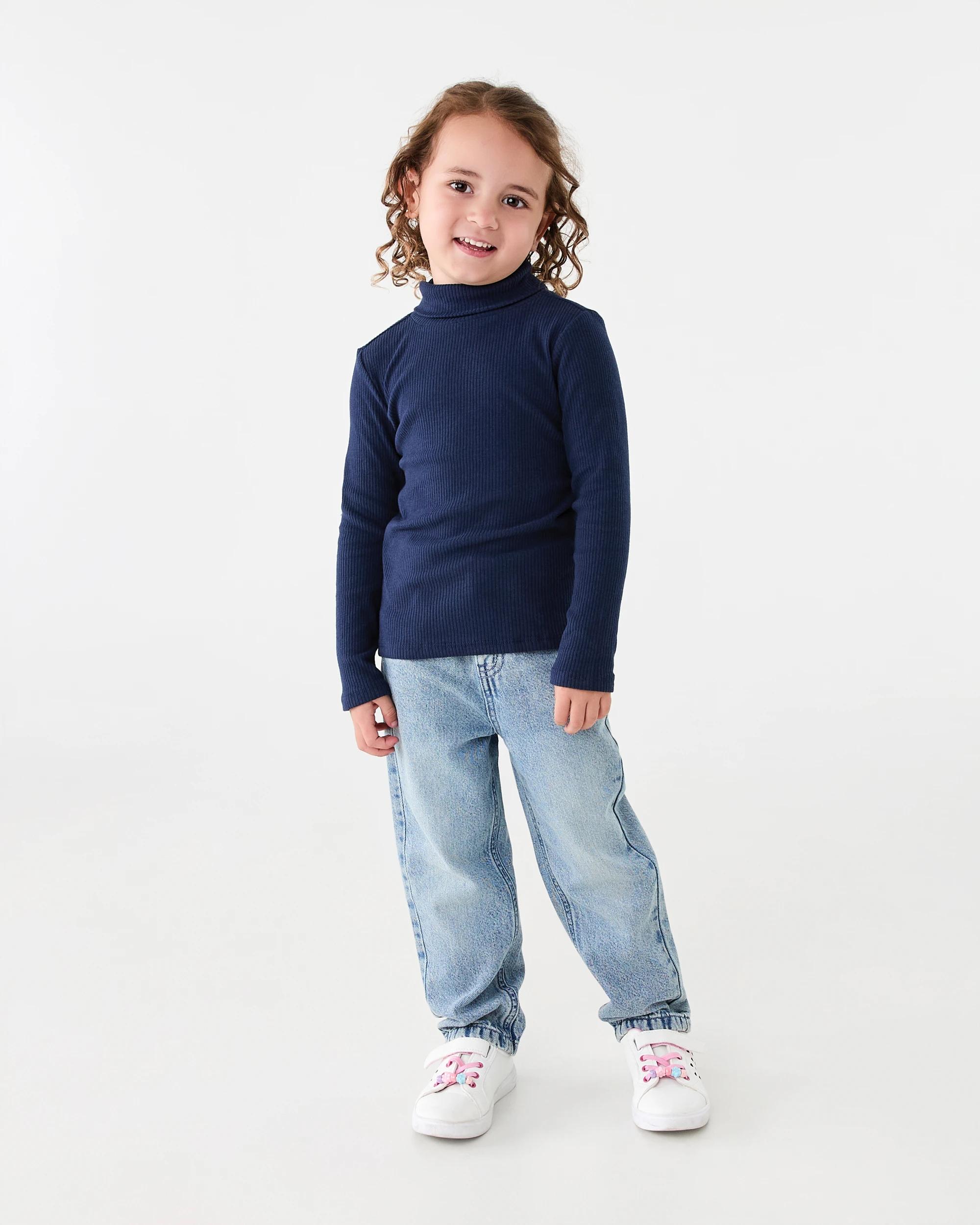 5 Long Sleeve Skivvy Top Dress Navy, 5 of 6