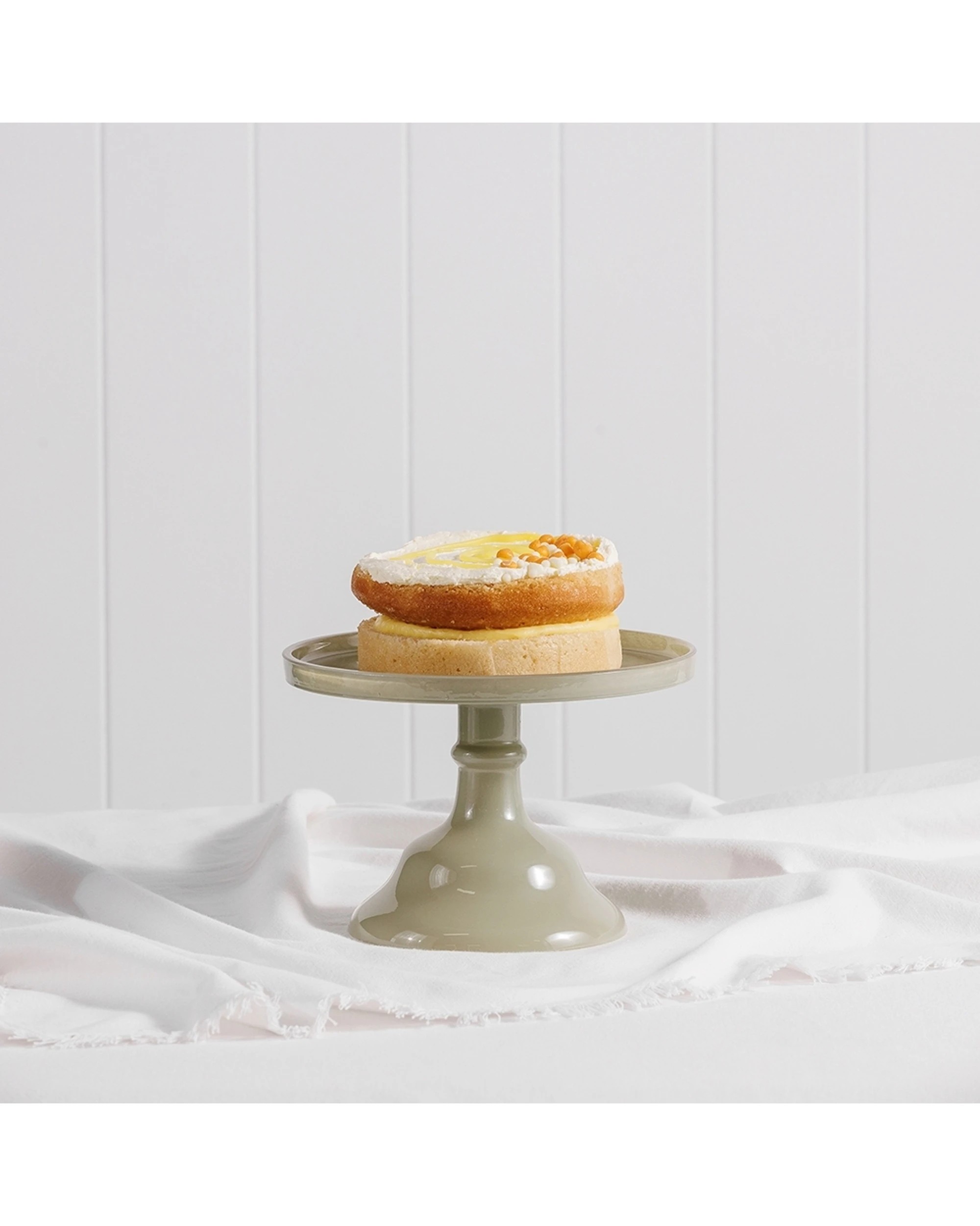 2 Ecology Glass Torte Cake Stand Dessert Display 19x13cm Sage - Green, 2 of 3