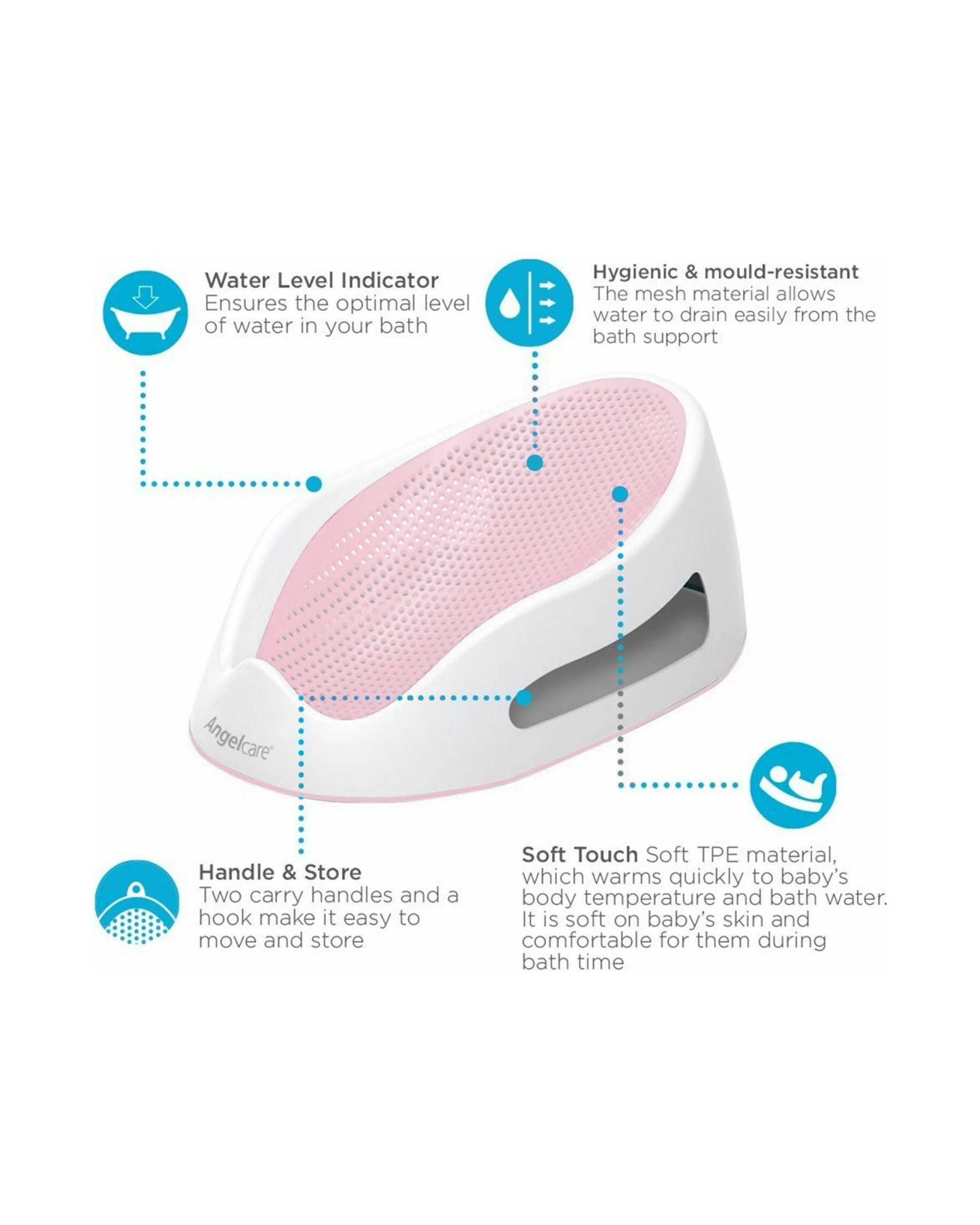 5 Angelcare Ac581 Baby Bath Support Pink, 5 of 6