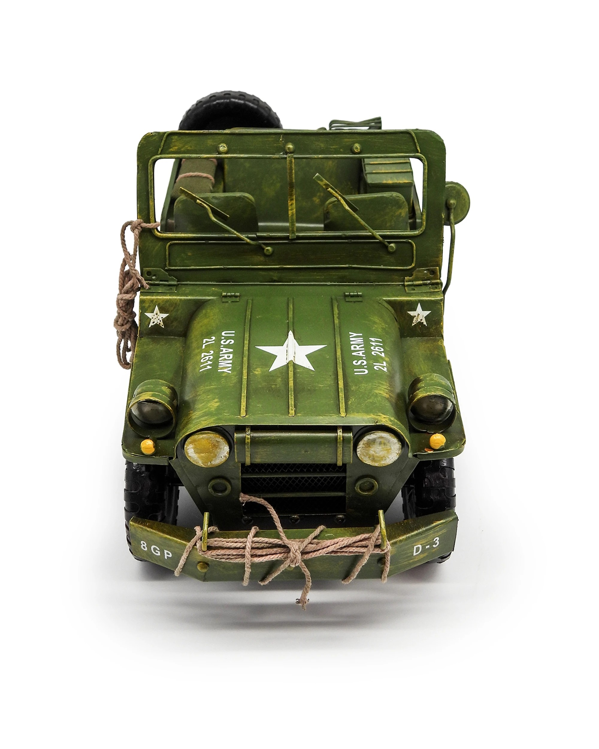 3 Boyle Metal Ornament Figurine Army Jeep Truck 38x18cm - Green, 3 of 6