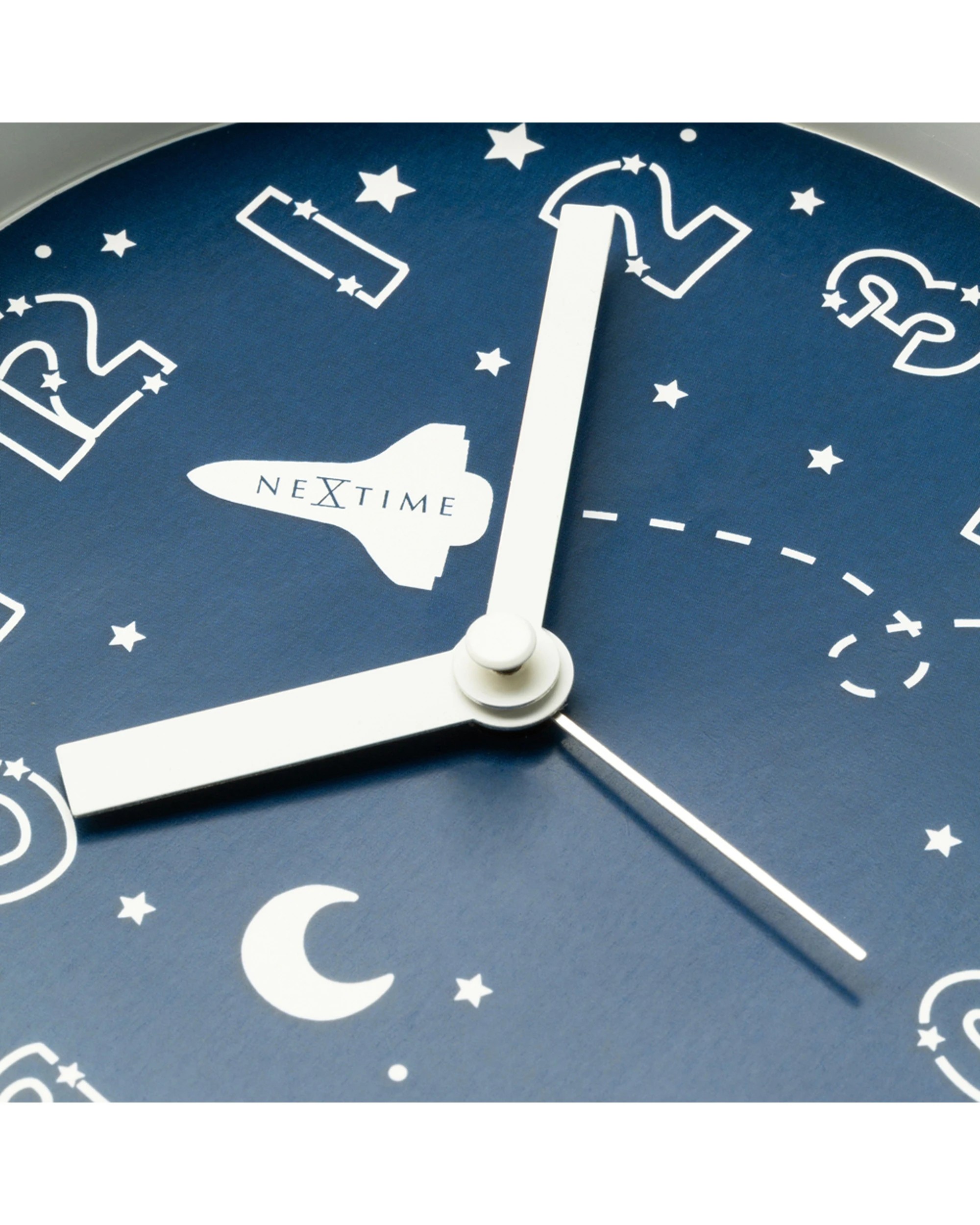 4 NEXTIME Rocket Alarm Clock Space Themed Dial Silent Movement Night Light - Blue, 4 of 7