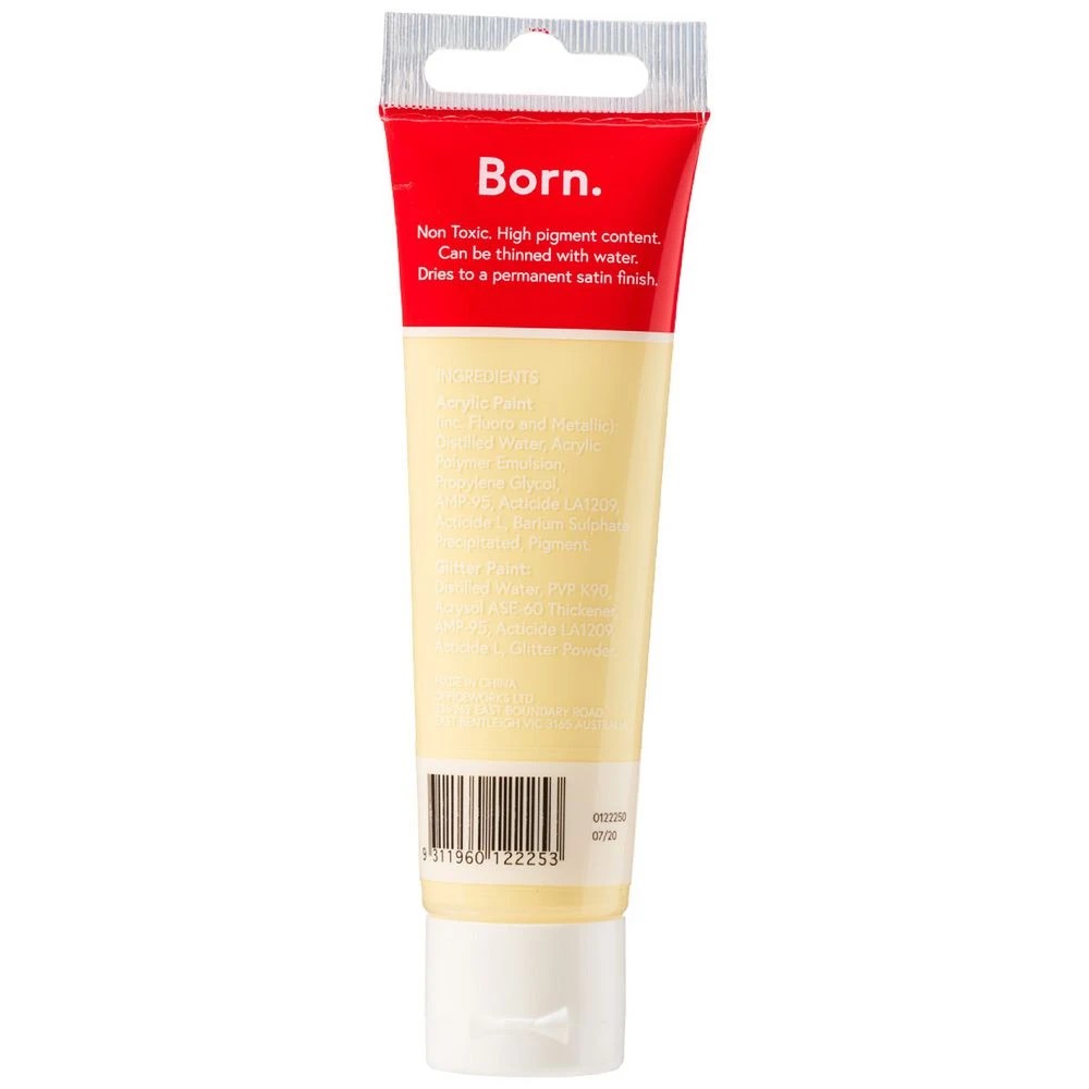 2 Born Acrylic Paint 60mL Pastel Yellow, 2 of 3
