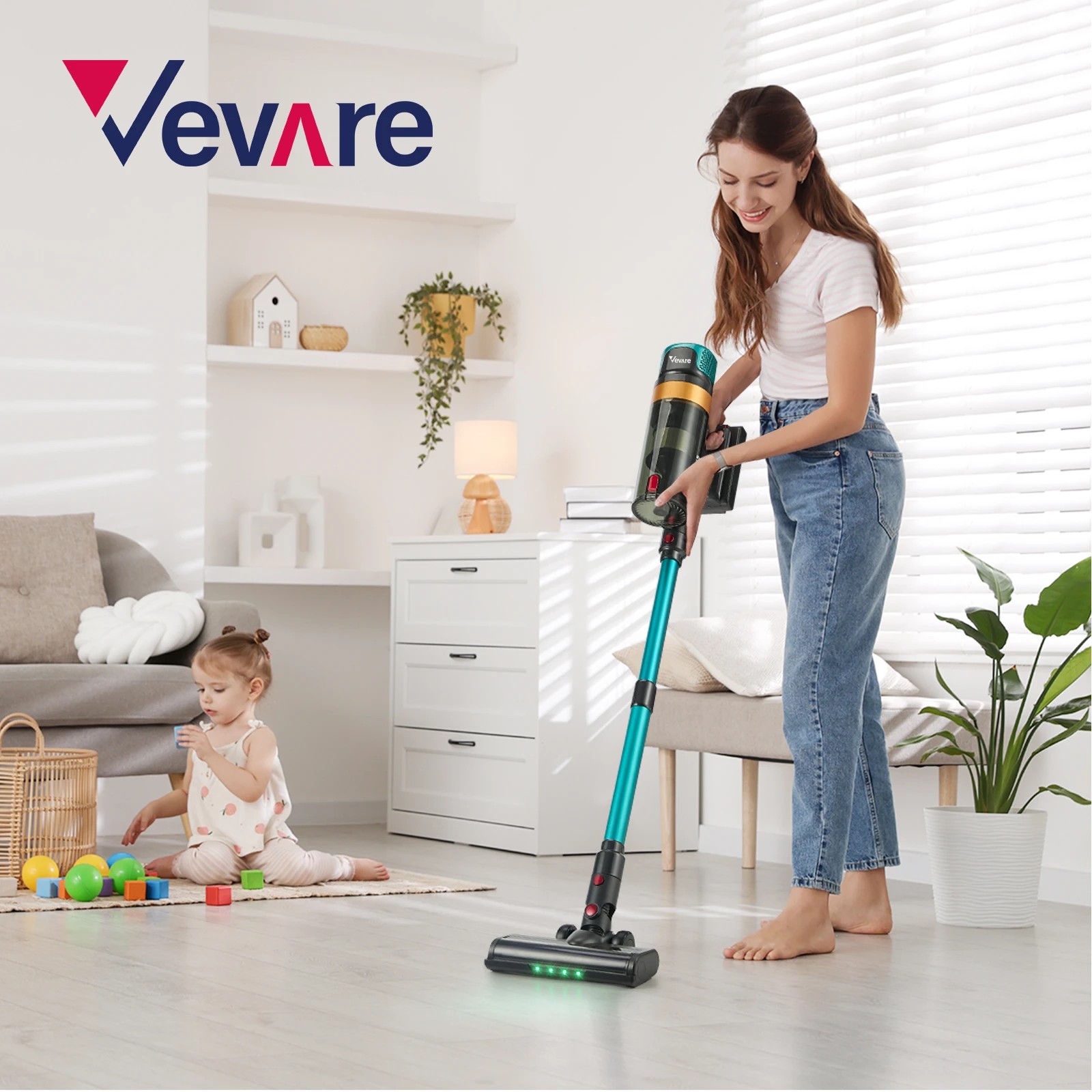6 Vevare Cordless Stick Vacuum Cleaner Handstick Bagless Vac Handheld 45KPA - Multi, 6 of 10