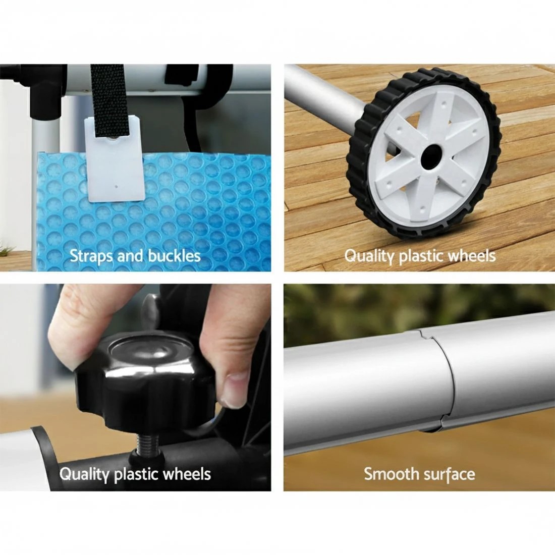 6 Aquabuddy Pool Cover Roller 5.5m Adju Swimming Pool Solar Blanket Reel - Multi, 6 of 9