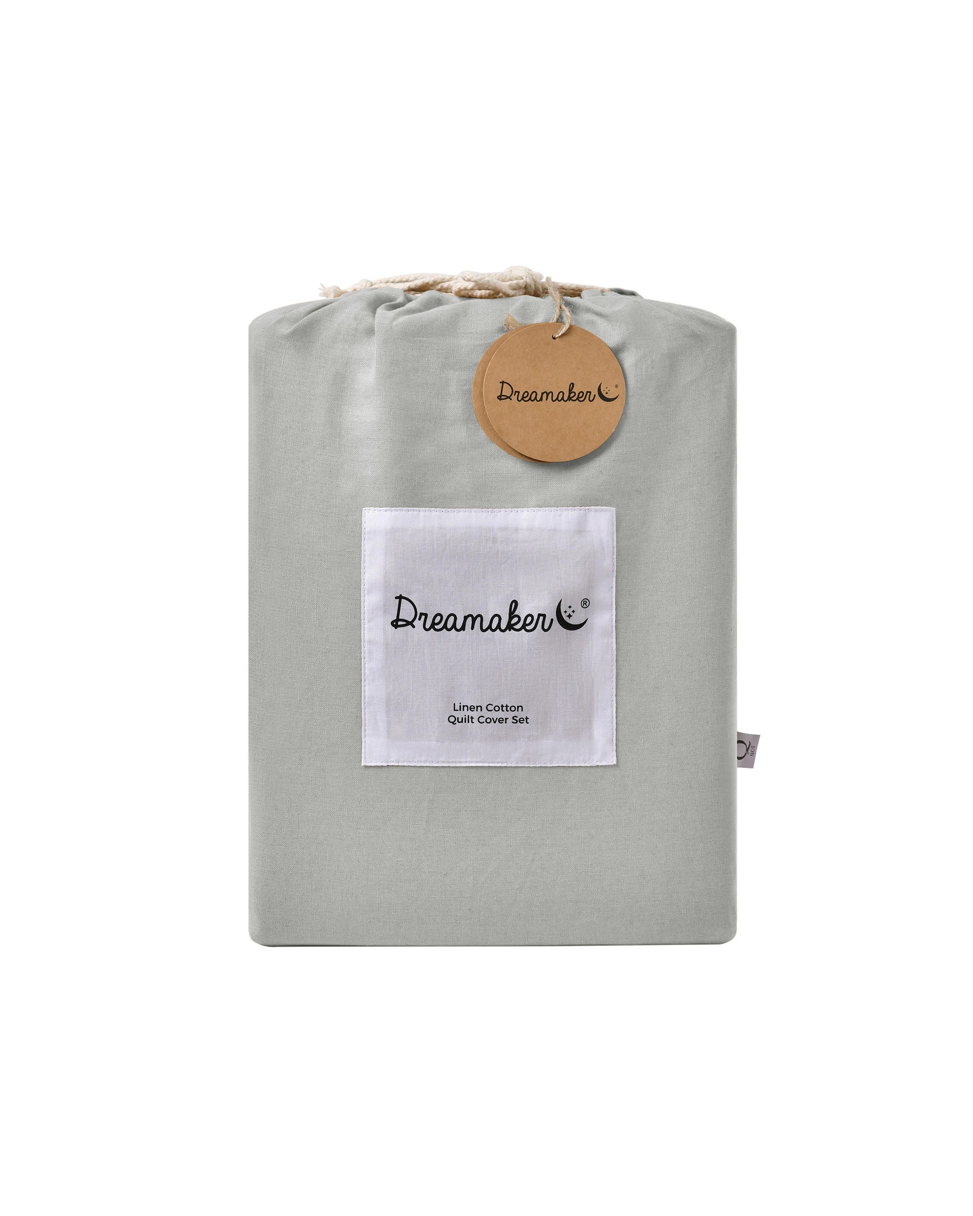 7 Dreamaker Linen Cotton Quilt Cover Set - Super King Bed - Dove Grey, 7 of 7