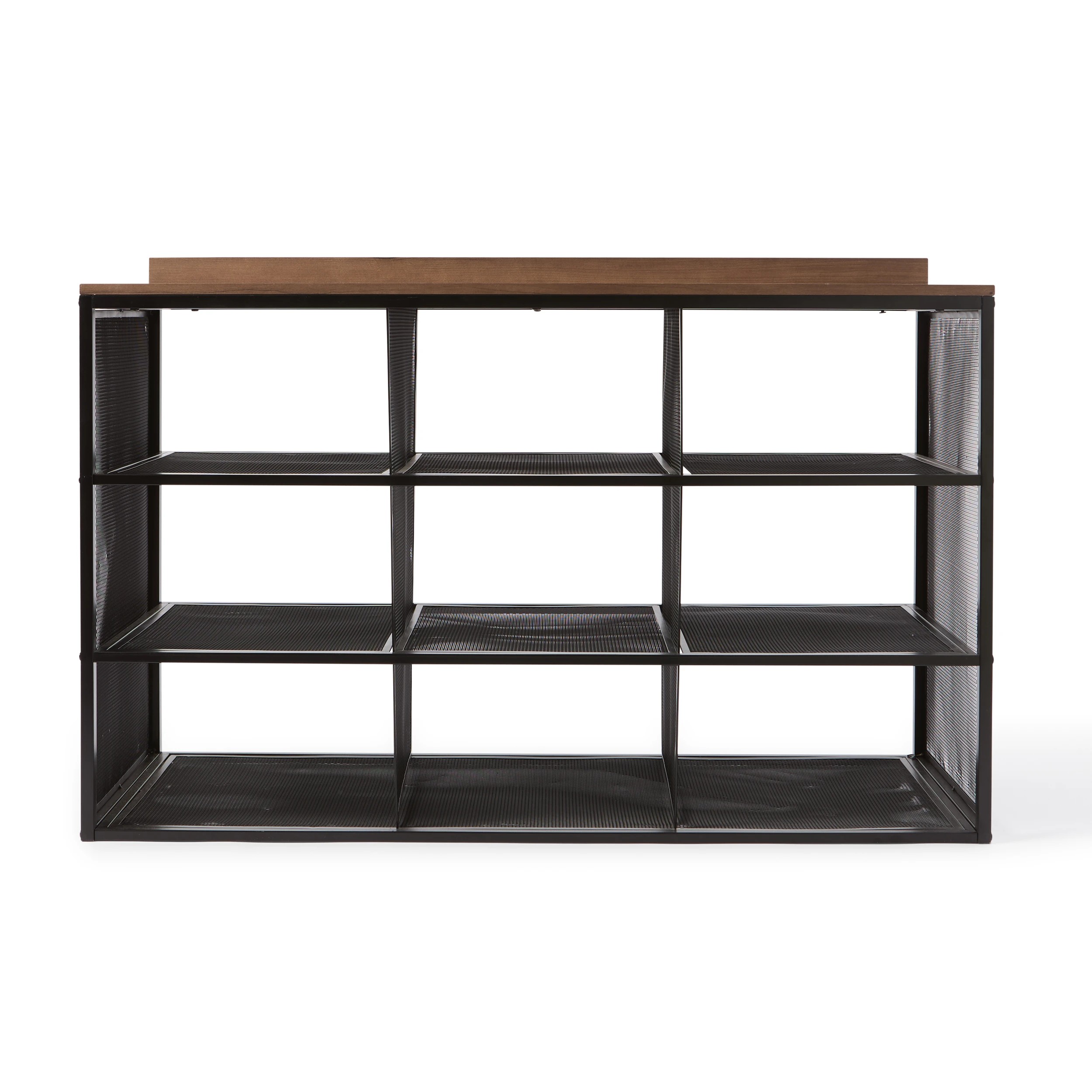 3 Metal and Walnut Look Shoe Rack, 3 of 7