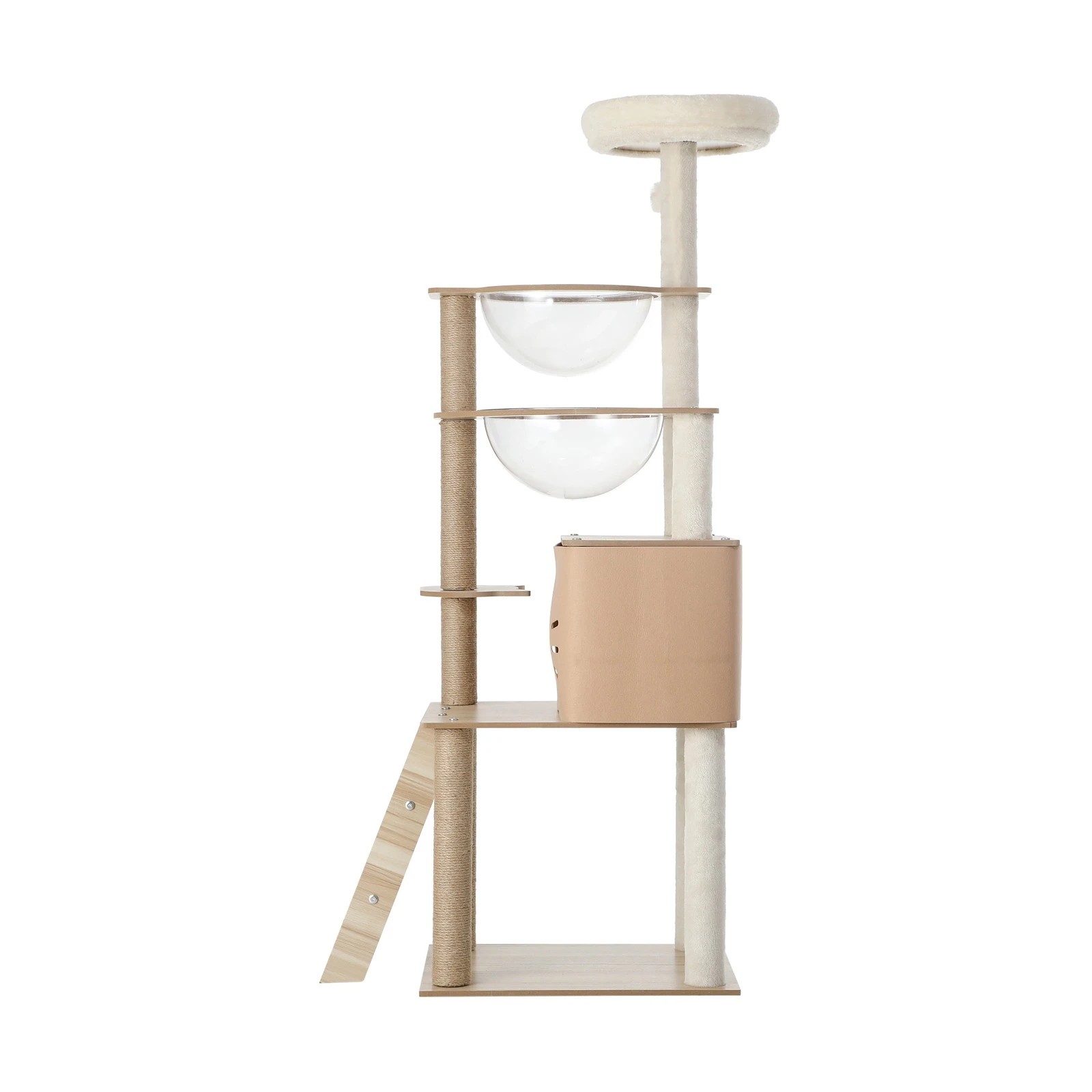 5 Alopet Cat Tree Tower Scratching Post Wood Scratcher Condo Detachable House
 - Natural, 5 of 8