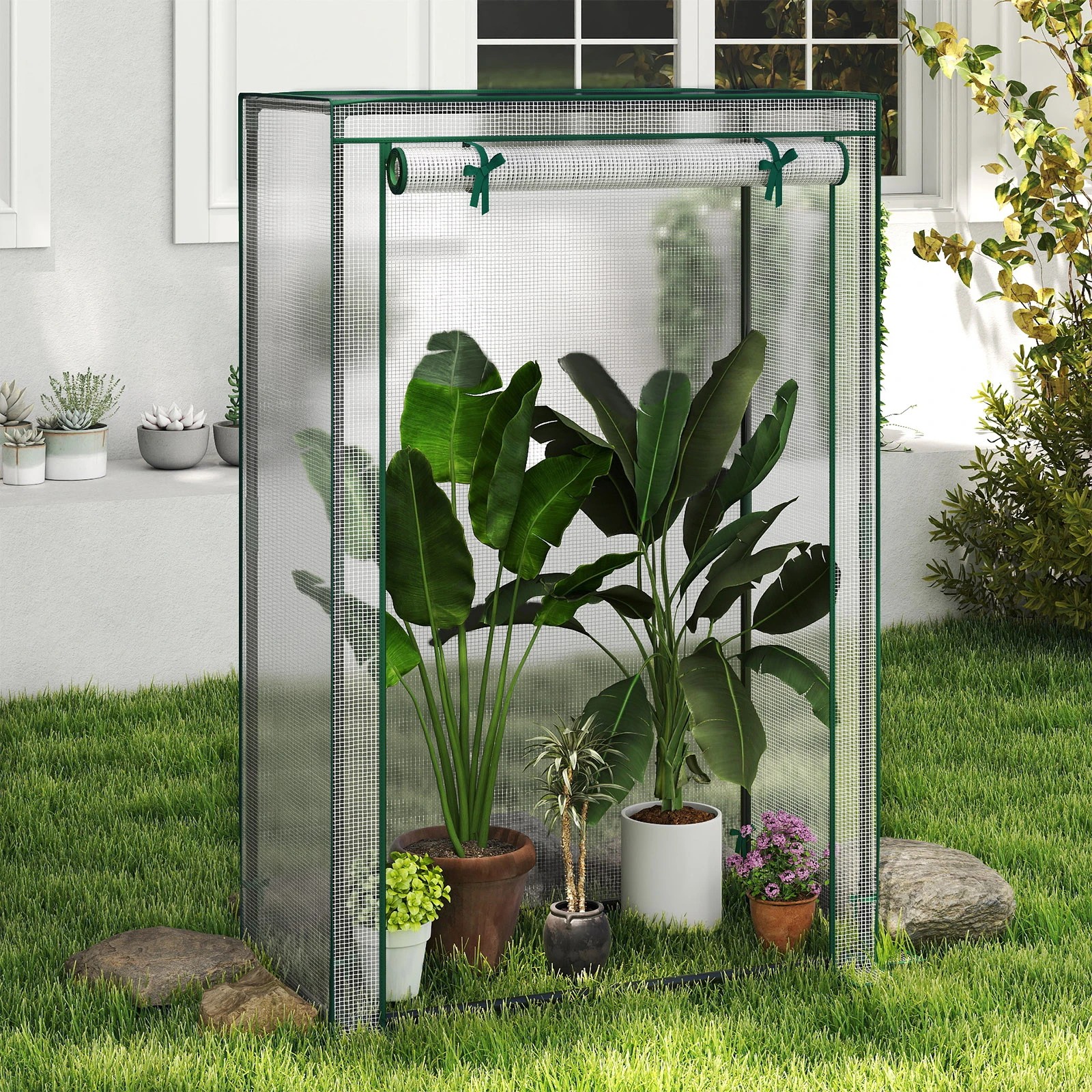 3 Costway Portable Mini Greenhouse Waterproof Tomato Green House Garden Shed - White, 3 of 4