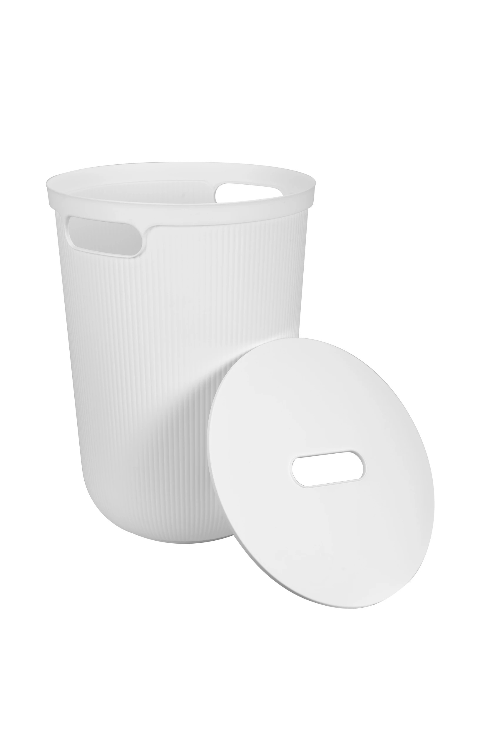 4 70 Litre Ribbed Laundry Hamper - White, 4 of 8