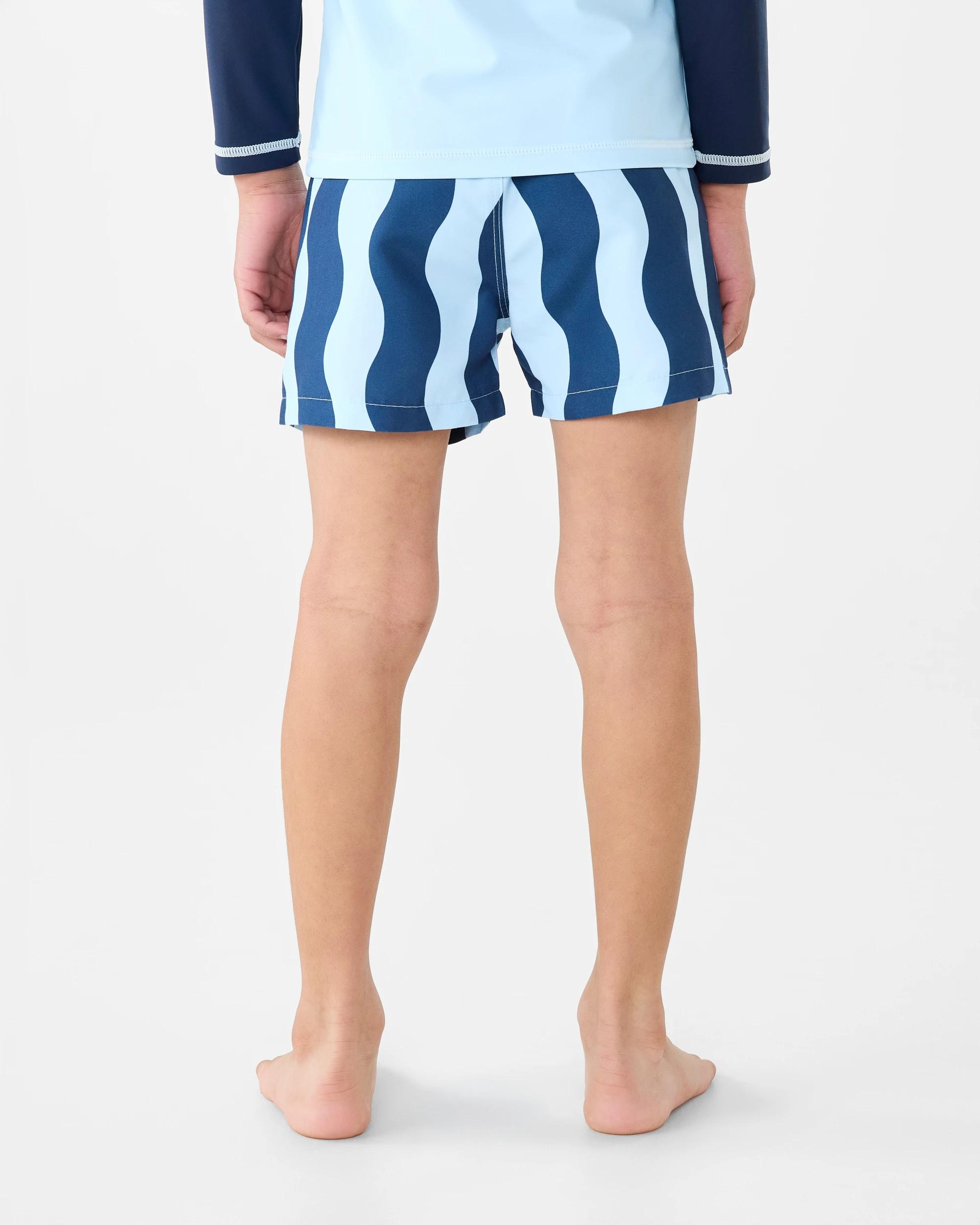 2 Printed Swim Boardshorts Blu Waves, 2 of 6