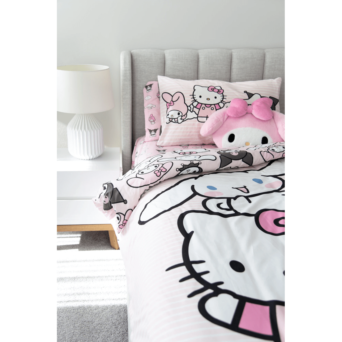 1 Hello Kitty And Friends Kids Quilt Cover Set
 - Single Bed
 - Pink, 1 of 2