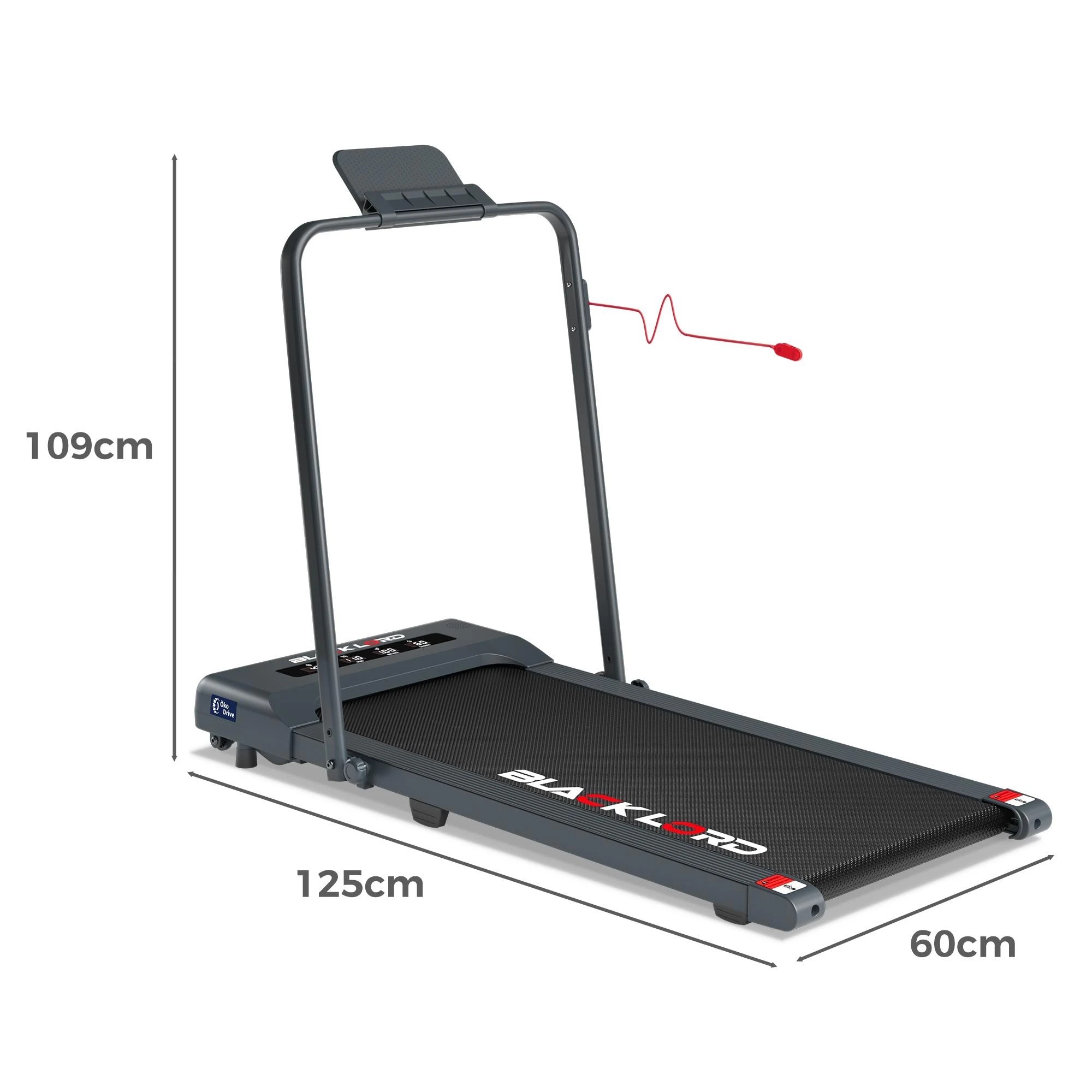 2 Black Lord Treadmill Electric Walking Pad Under Desk Foldable Gym 400mm - Grey, 2 of 10