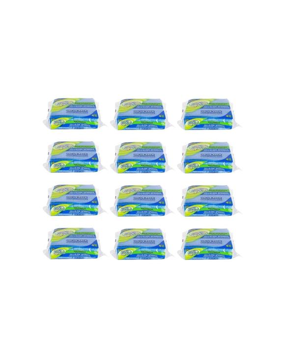 Fresh Start 12x 4pc Multipurpose Cleaning Cellulose Sponge Value Pack - Blue