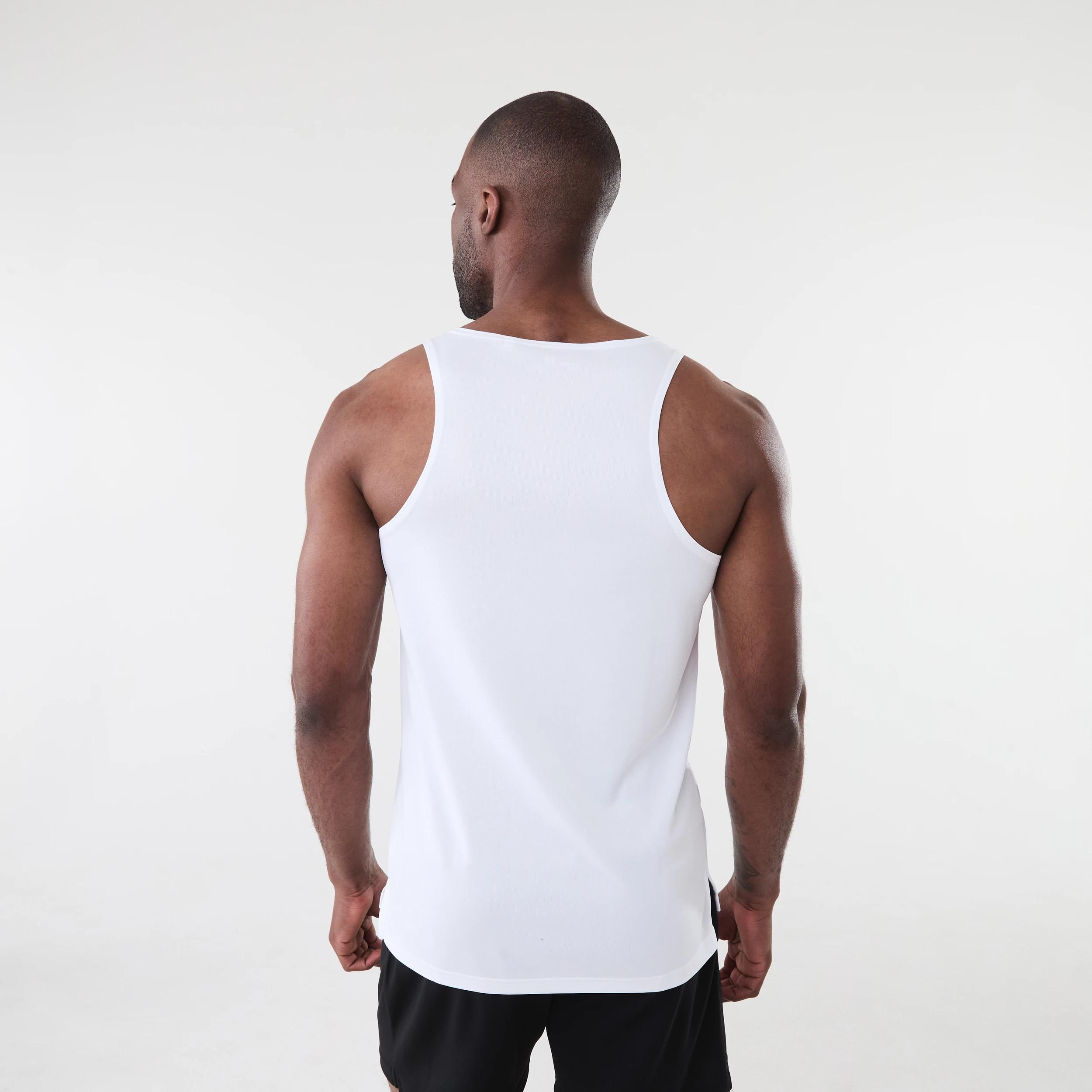 3 Active Mens Mesh Tank WHITE, 3 of 6