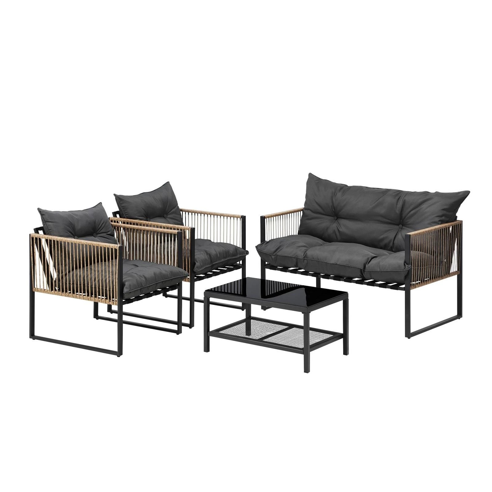 5 Livsip 4 Piece Outdoor Furniture Setting Garden Patio Lounge Sofa Table Chairs
 - Multi, 5 of 10