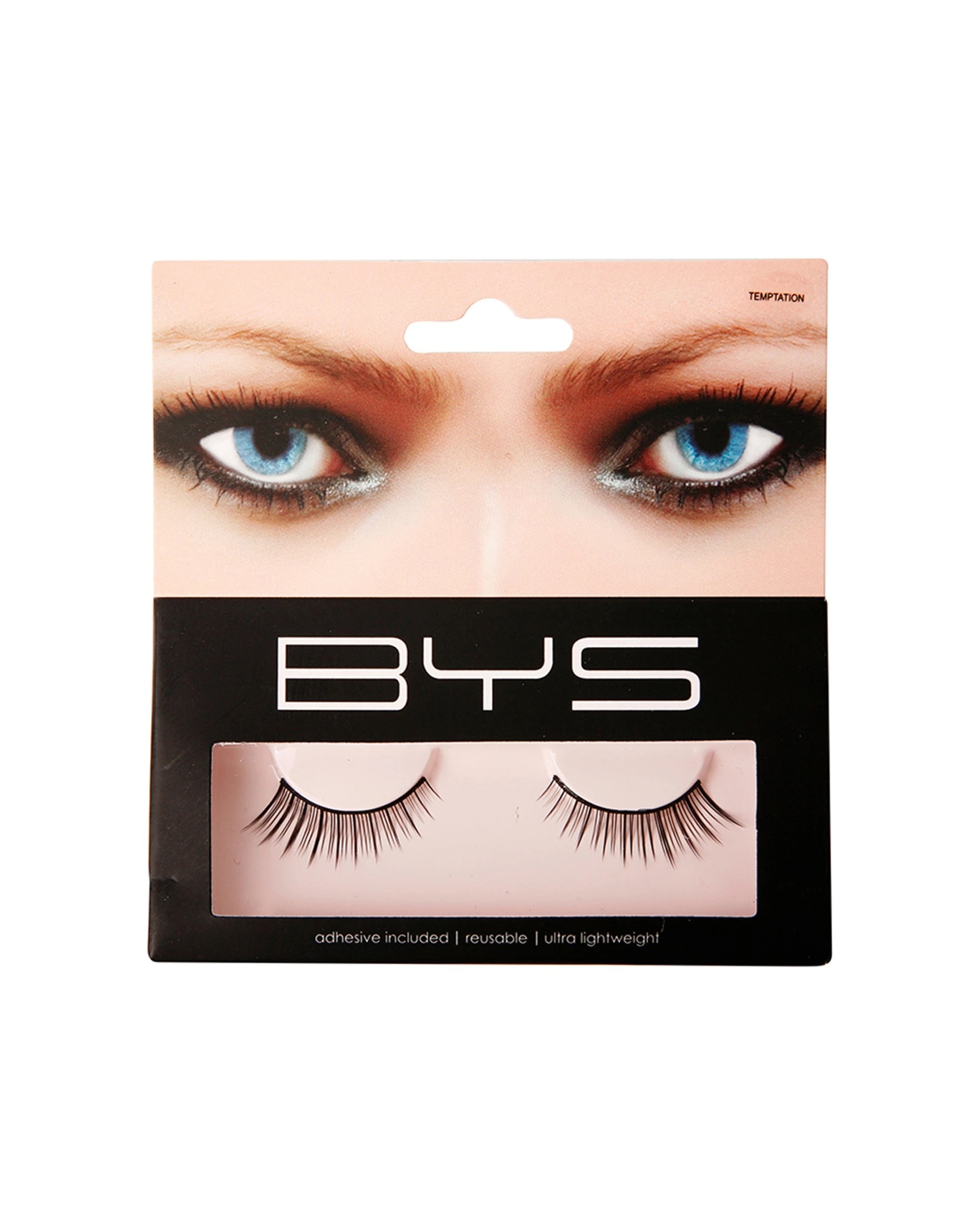 1 BYS Temptation Eyelashes Makeup Lightweight Reusable Latex Adhesive Easy Application - Black, 1 of 1