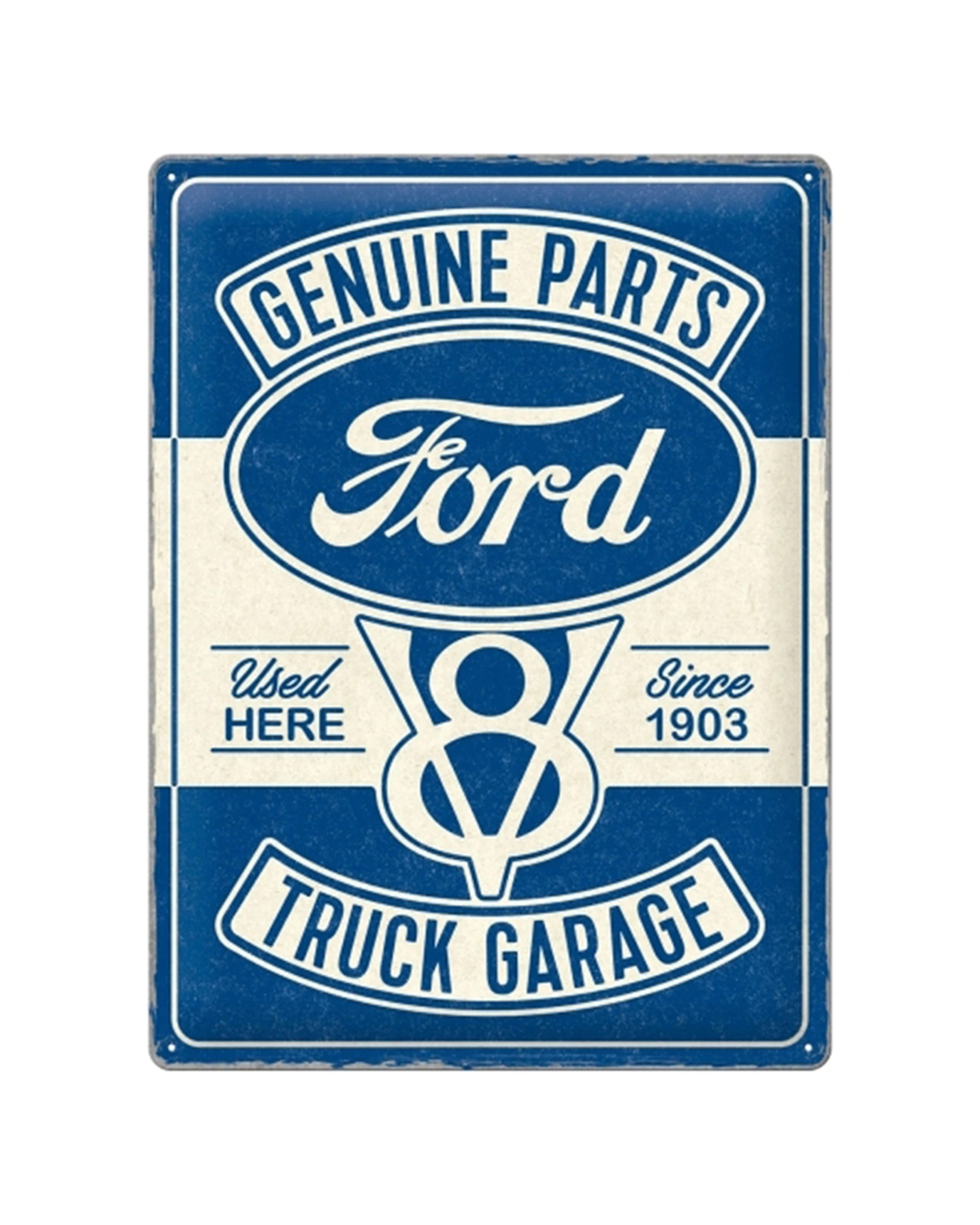 1 Nostalgic-Art Large 30x40cm Metal Wall Art Sign Plaque - Ford V8 Truck Garage Special Edition - Multi, 1 of 1