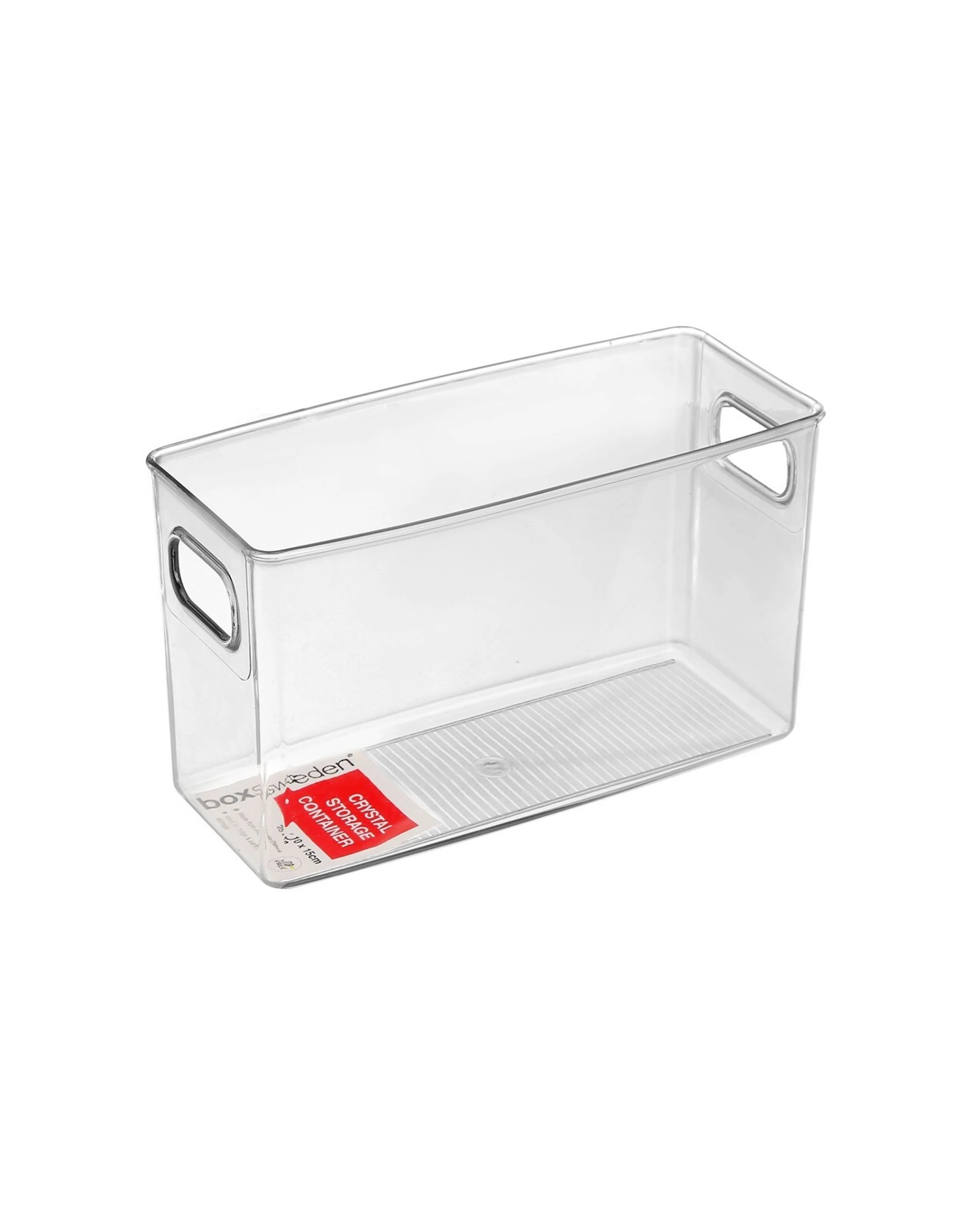 1 Boxsweden Crystal Storage Container 25cm Medium Fridge Pantry Organiser - Plastic With Handles.
 - Clear, 1 of 3