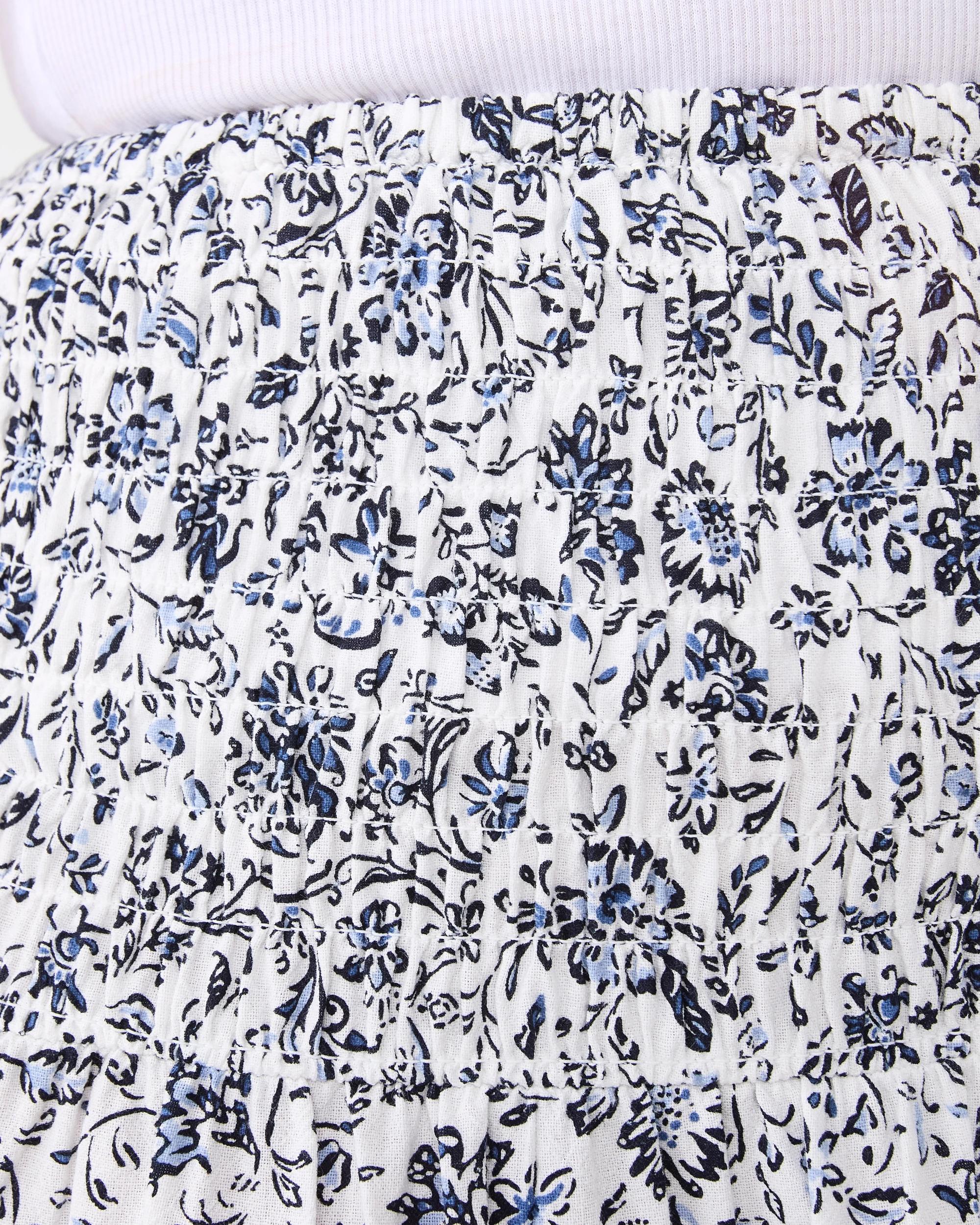 4 Shirred Mini Skirt Blu Chintz, 4 of 6